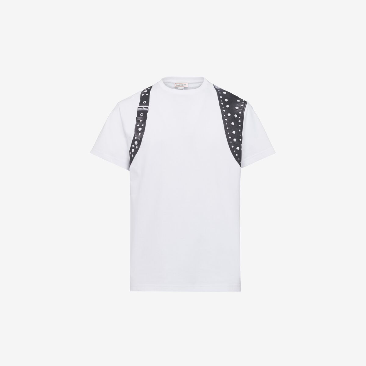 Shop Alexander Mcqueen Studded Harness T-shirt In White/black