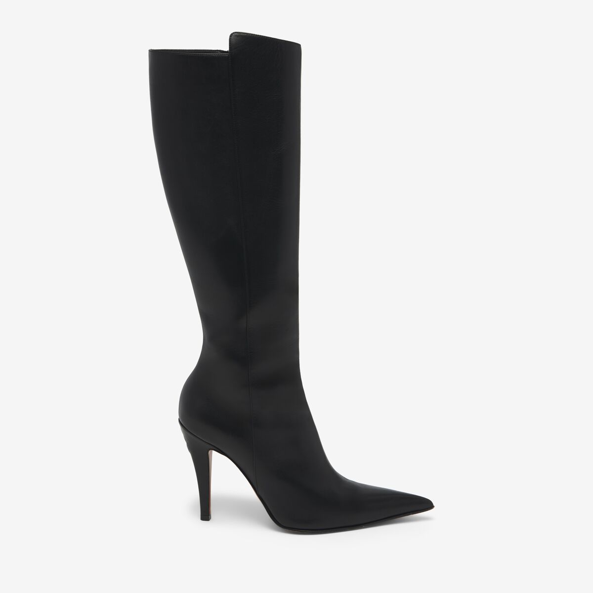 Alexander Mcqueen Faux Leather Birdee Knee-high Boots 105 In Black