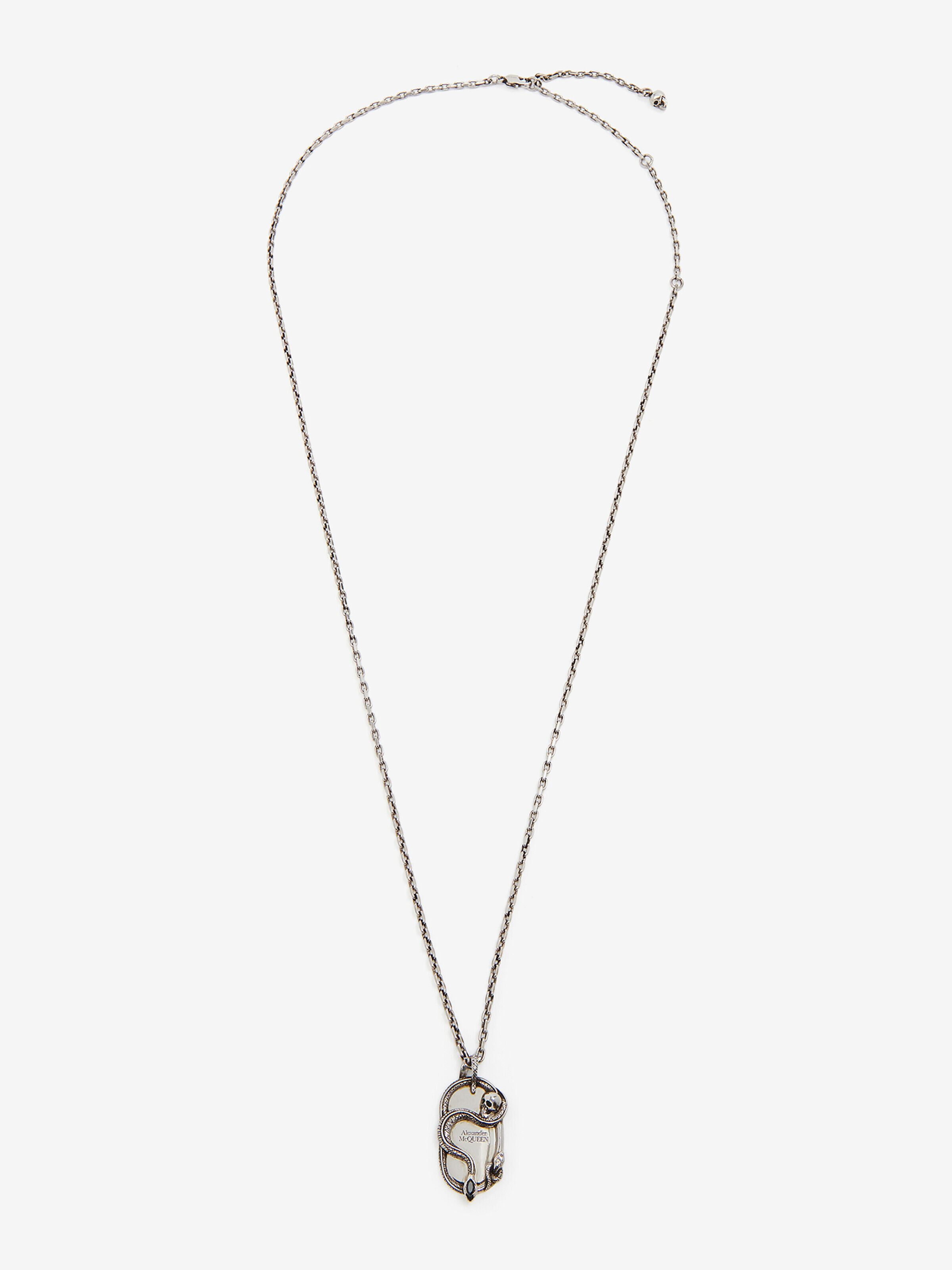Alexander McQueen Herren Silber Halskette mit Snake & Skull-Details (Messing)