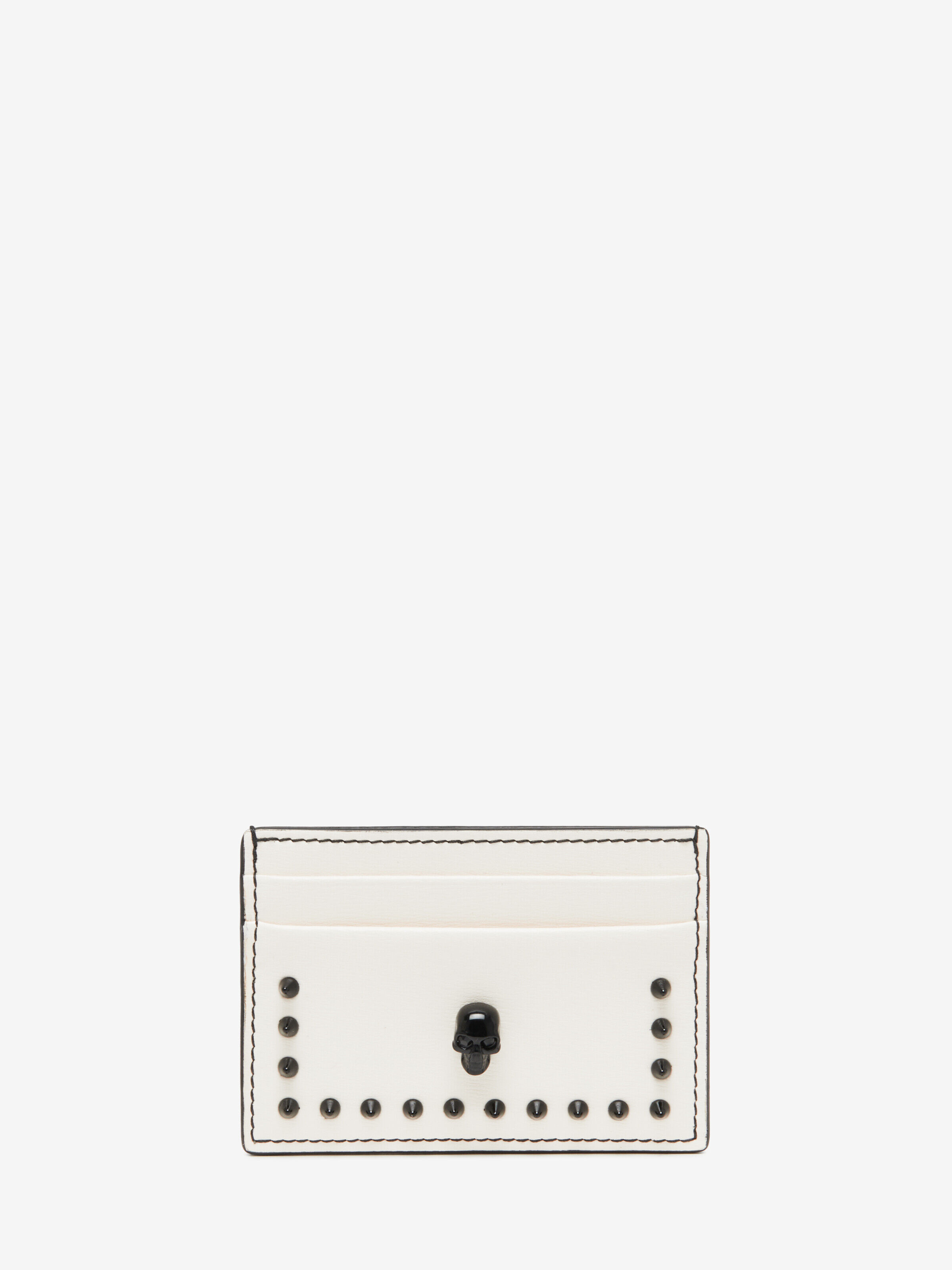 Alexander McQueen Women's White Skull Card Holder (Calf Leather)