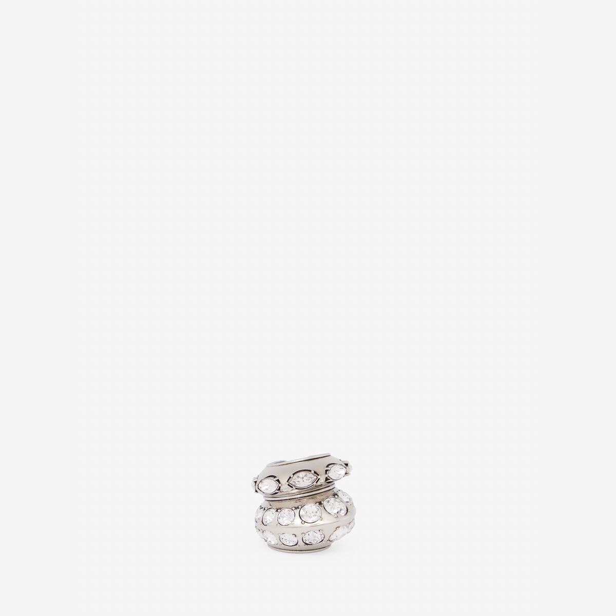 Alexander Mcqueen Jewelled Accumulation Ring In Antique Silver