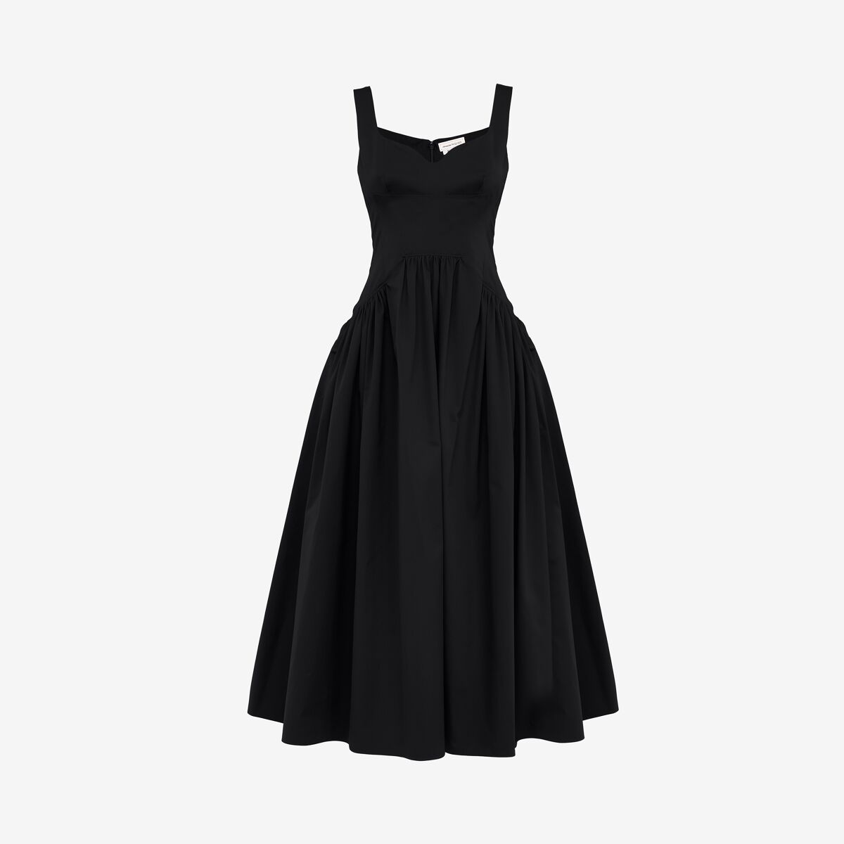 Shop Alexander Mcqueen Sweetheart Neckline Midi Dress In Black