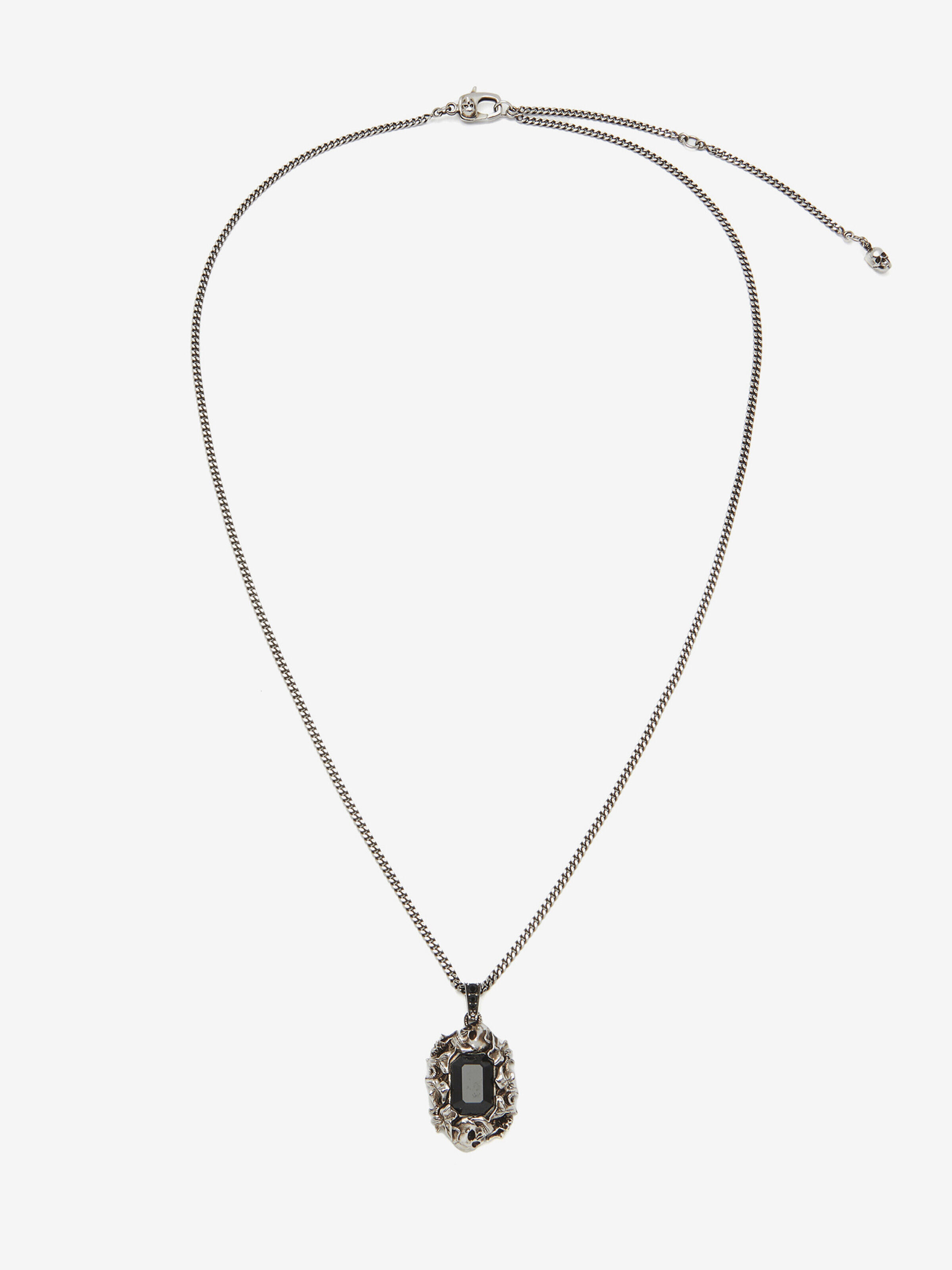 Alexander McQueen Men's Silver Ivy Skull Necklace (Brass)