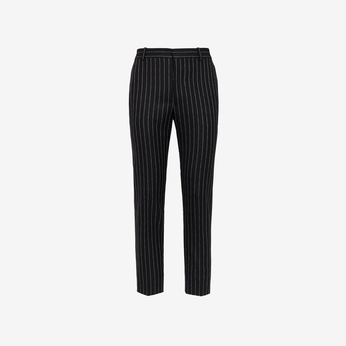 Shop Alexander Mcqueen Tailored Cigarette Trousers In Black/white