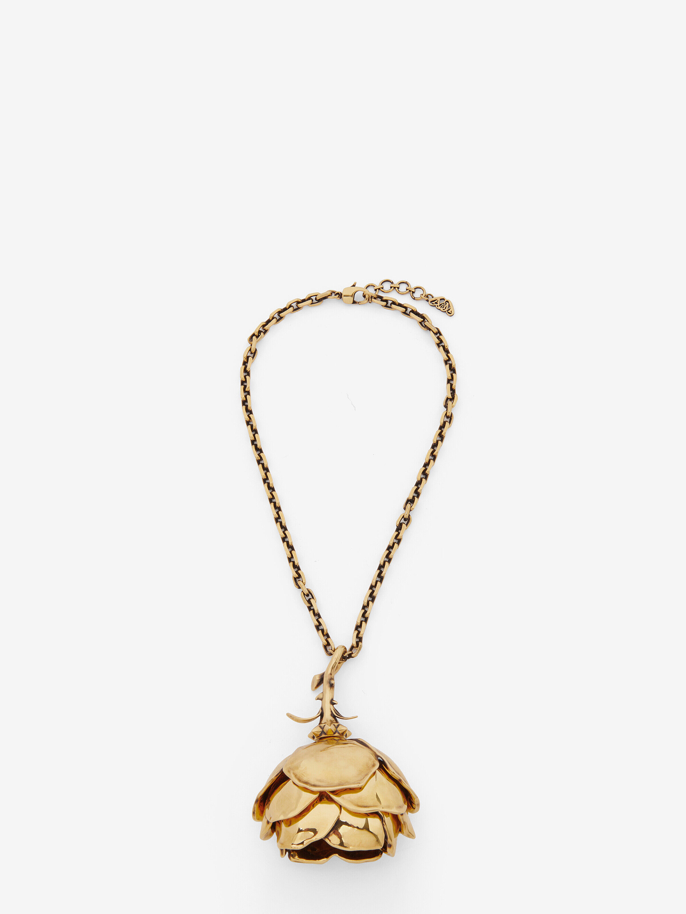 Alexander McQueen Women's Gold Tudor Rose Necklace (Brass)