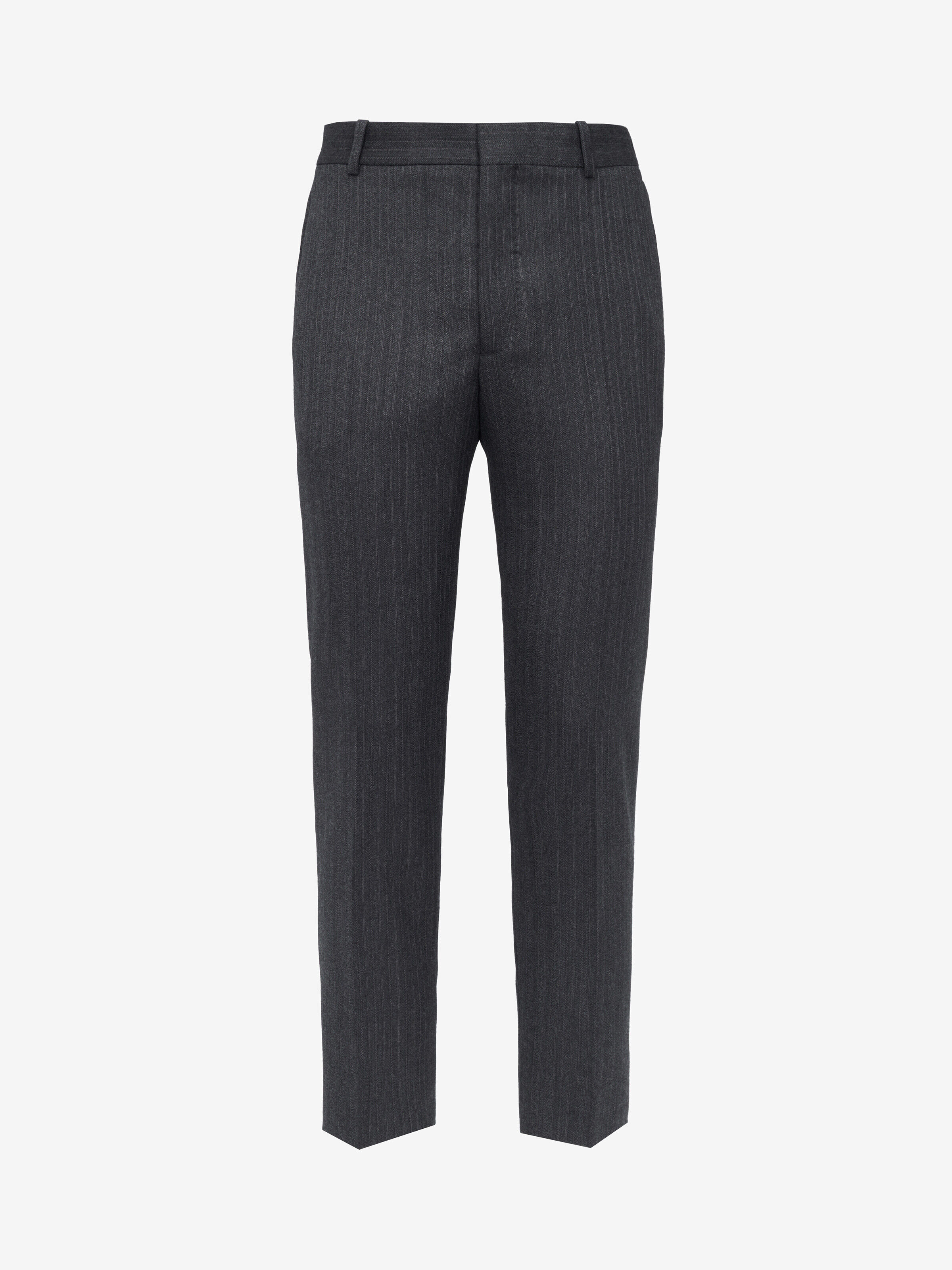 Alexander McQueen Men's Grey & Silver Tailored Cigarette Trousers - 44 (Wool)