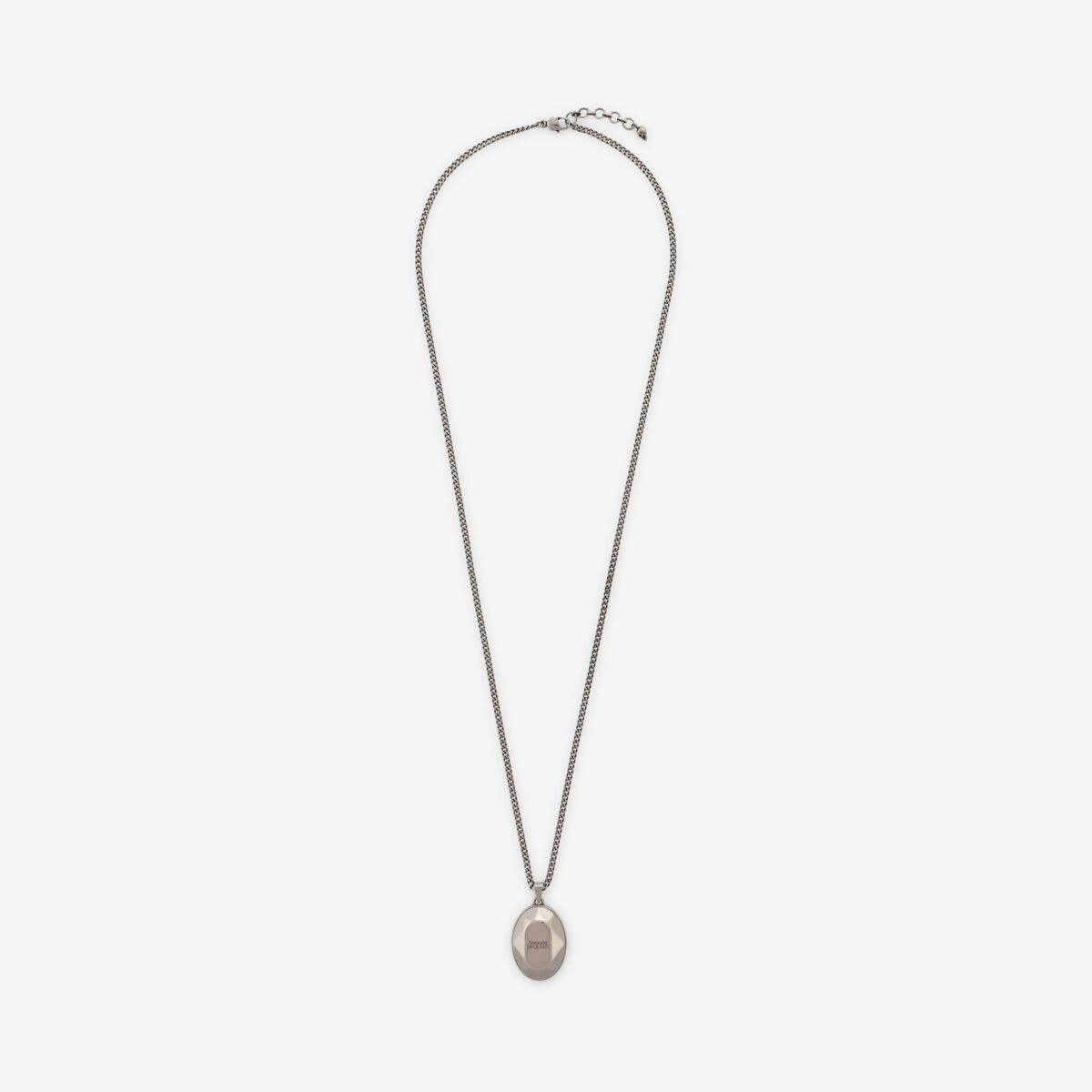 Shop Alexander Mcqueen The Faceted Stone Necklace In Antique Silver