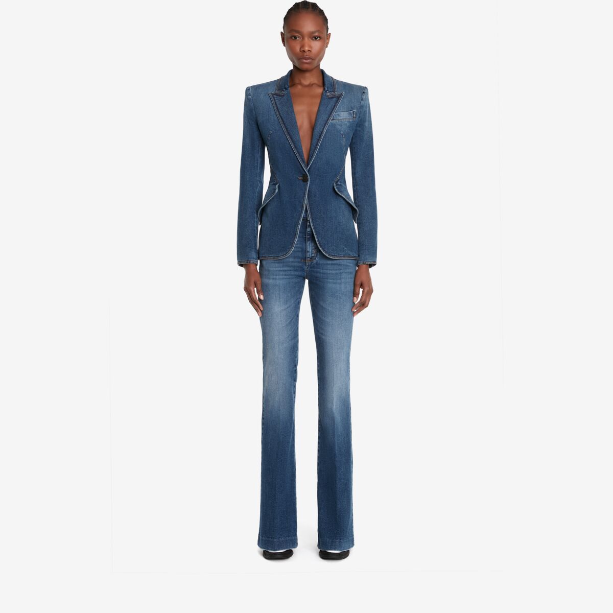 ALEXANDER MCQUEEN STRETCH DENIM JACKET