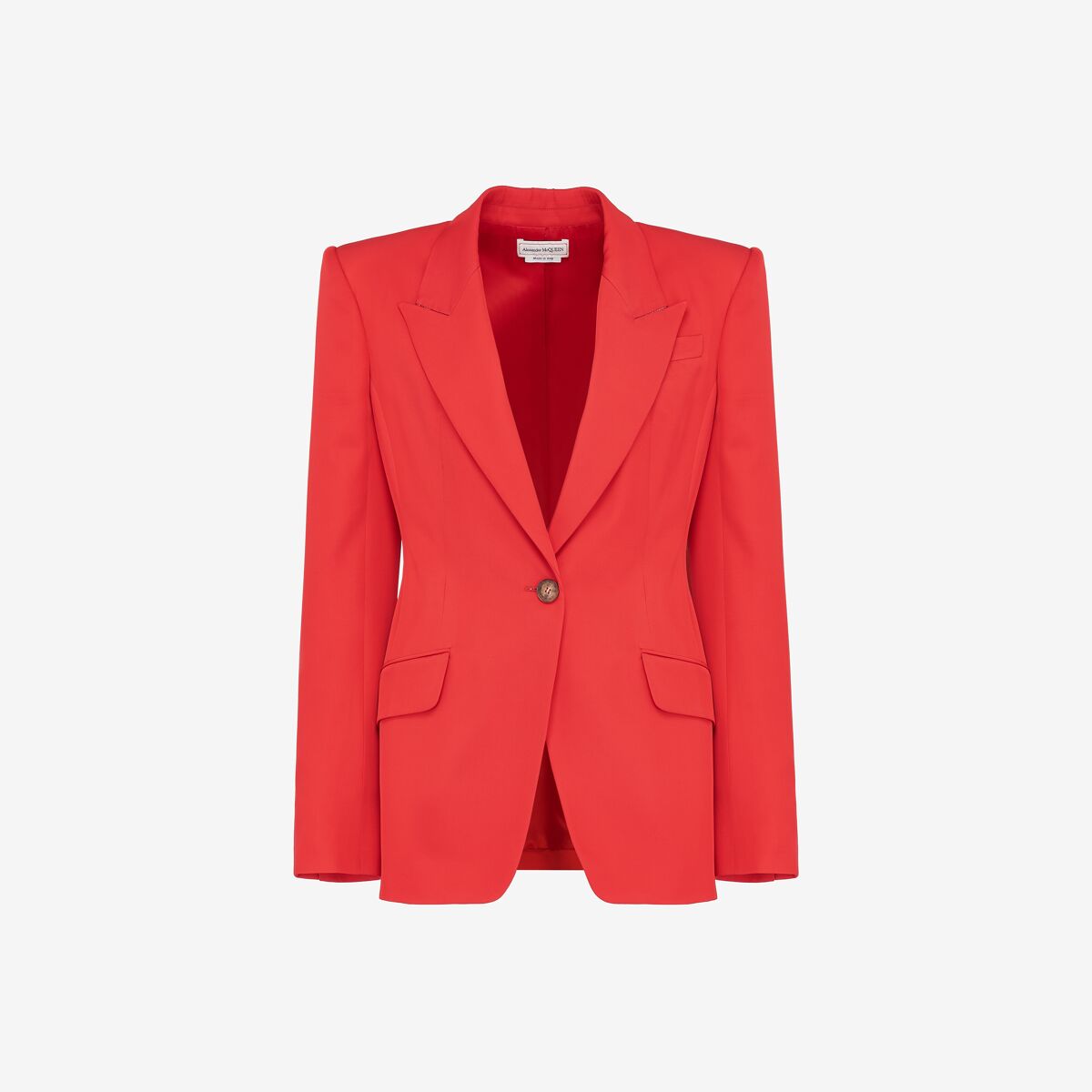 Shop Alexander Mcqueen Single-breasted Jacket In Lust Red