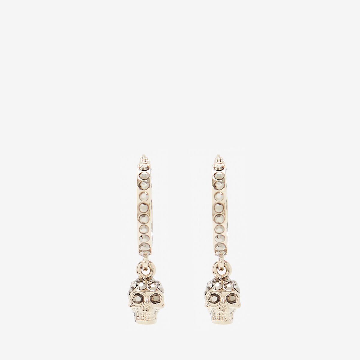 Alexander Mcqueen Skull Mini Creole Hoop Earrings In Light Gold