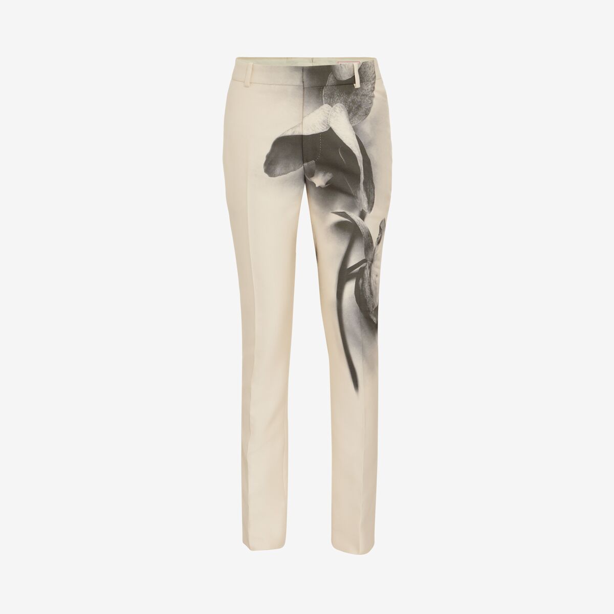 Shop Alexander Mcqueen Orchid Cigarette Trousers In Putty/black