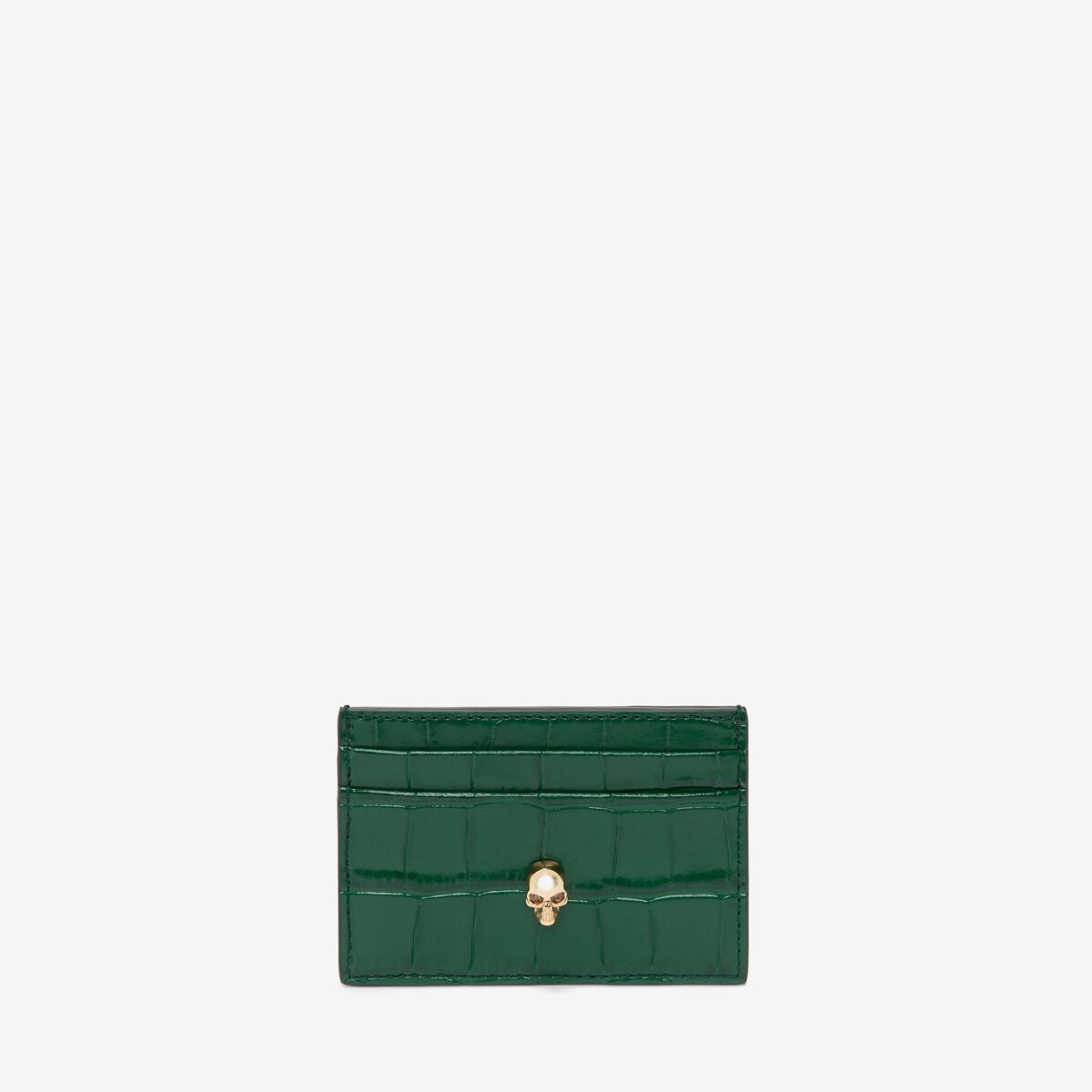 ALEXANDER MCQUEEN EMBOSSED CROC CARD HOLDER