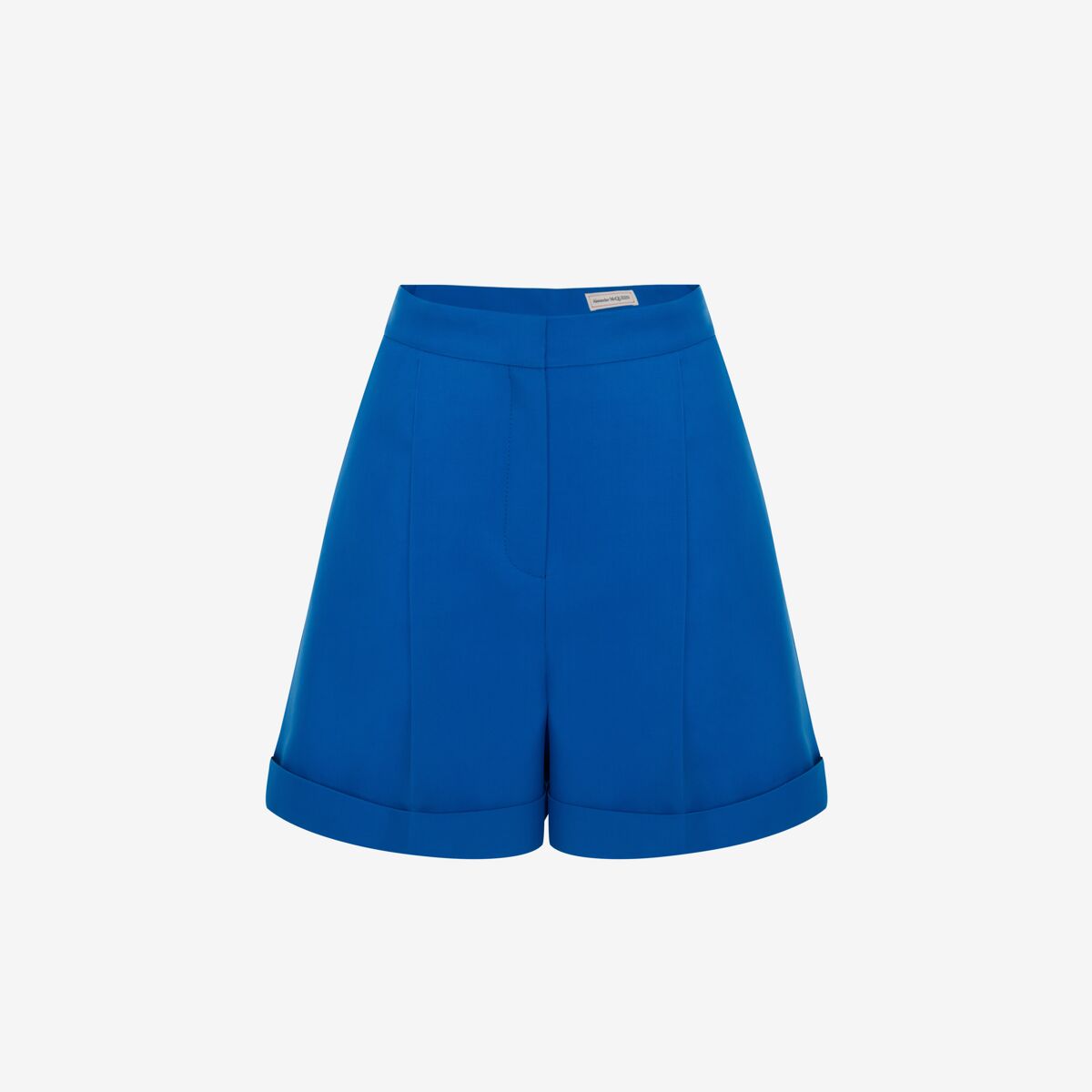 Alexander Mcqueen High-waisted Tailored Shorts In Galactic Blue