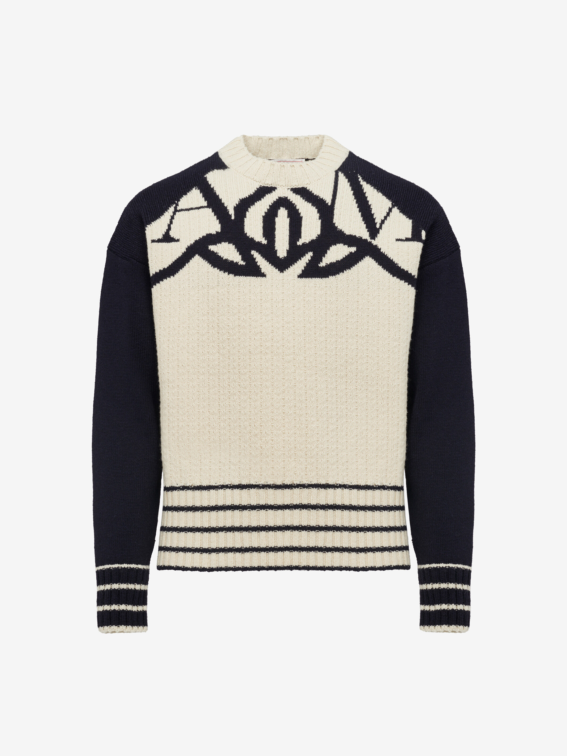 Alexander McQueen - Pull à logo Seal Oversize - Homme - Blanc - 46 (Laine)