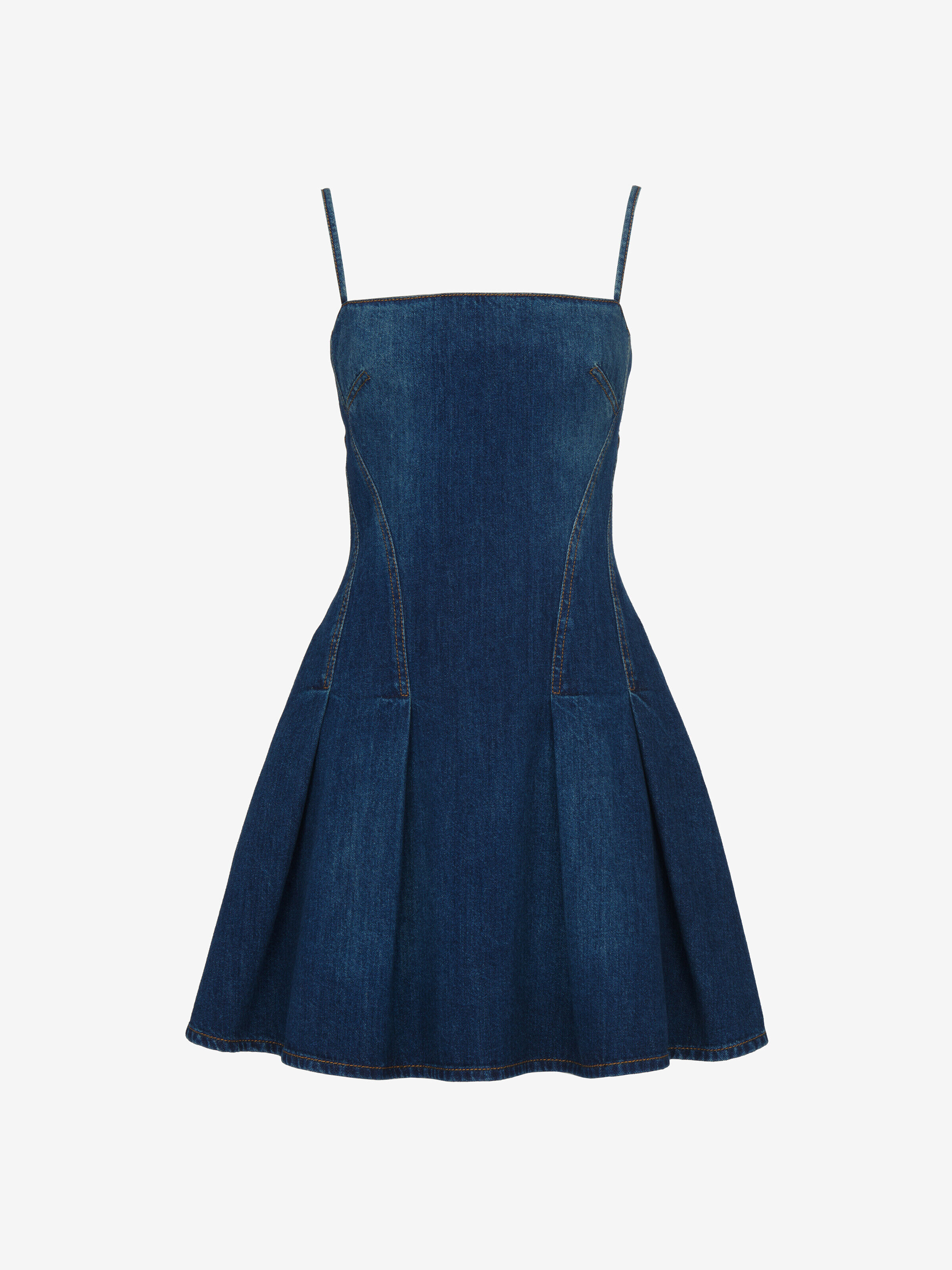 Alexander McQueen Women's Blue Denim Mini Dress - 16 (Cotton)