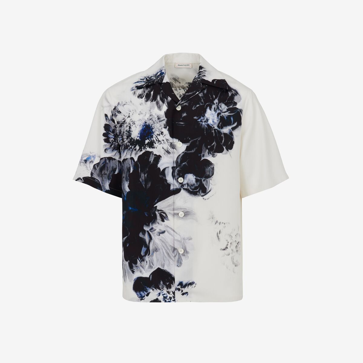 Shop Alexander Mcqueen Dutch Flower Hawaiian Shirt In Black/white