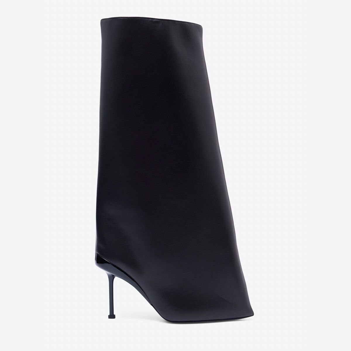 Alexander Mcqueen 90mm Slash Leather Tall Boots In Black
