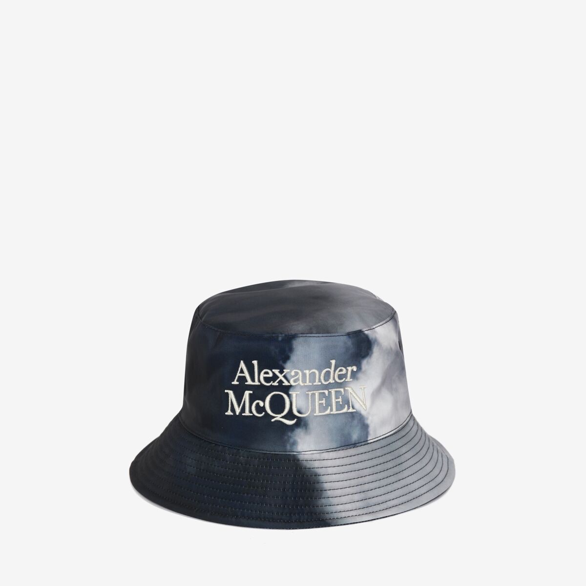 Alexander Mcqueen Storm Sky Bucket Hat In Midnight Blue/light Grey ...