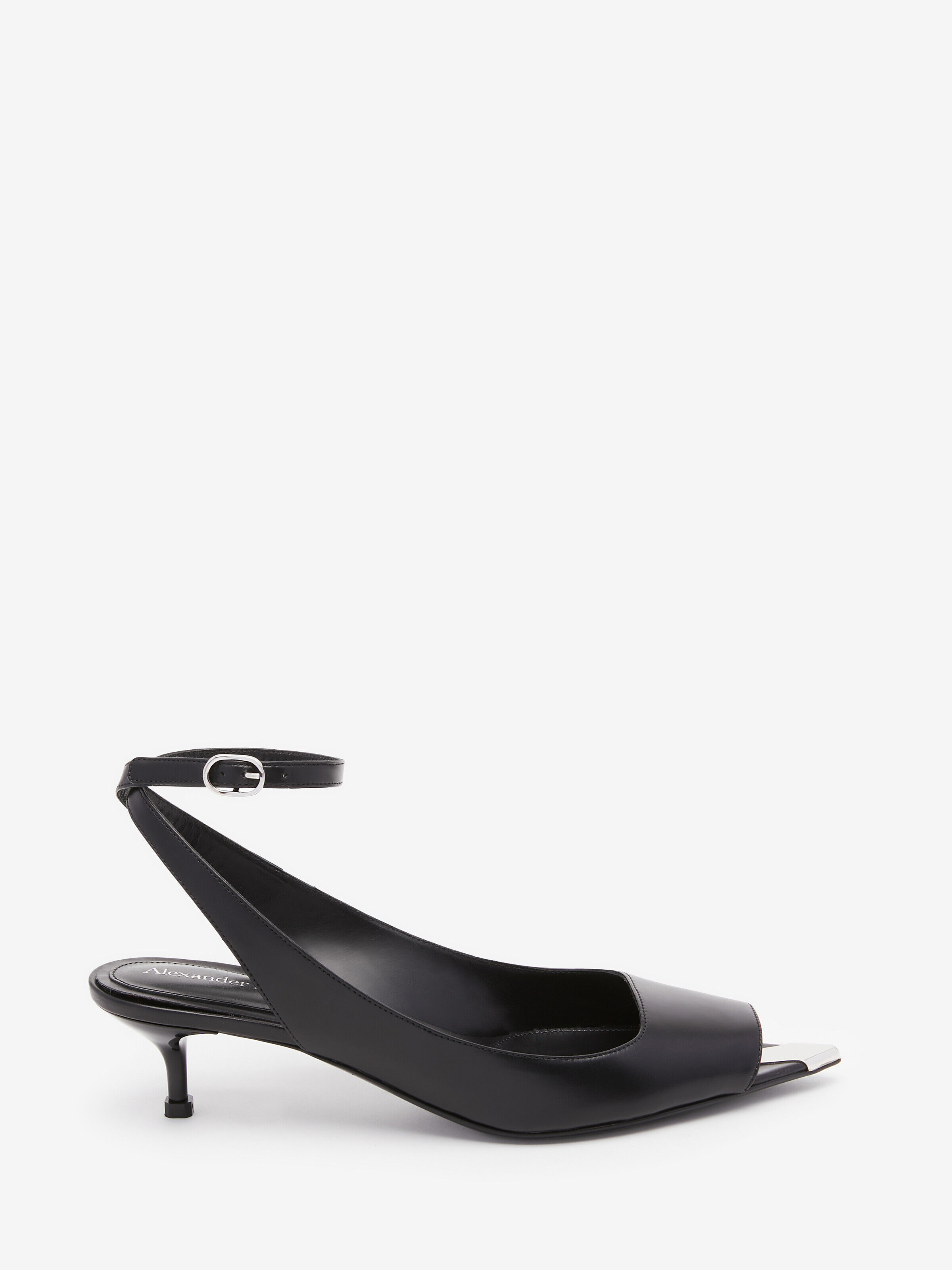 Alexander Mcqueen 40mm Punk Leather Sandals In Black