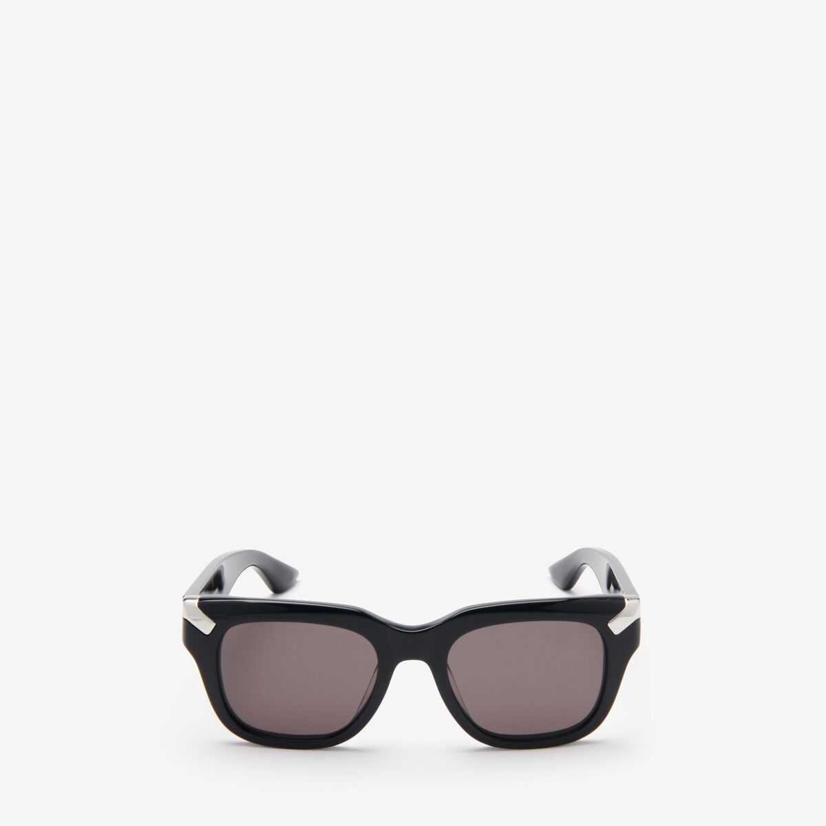 Alexander Mcqueen Punk Rivet Square Sunglasses In Black/smoke