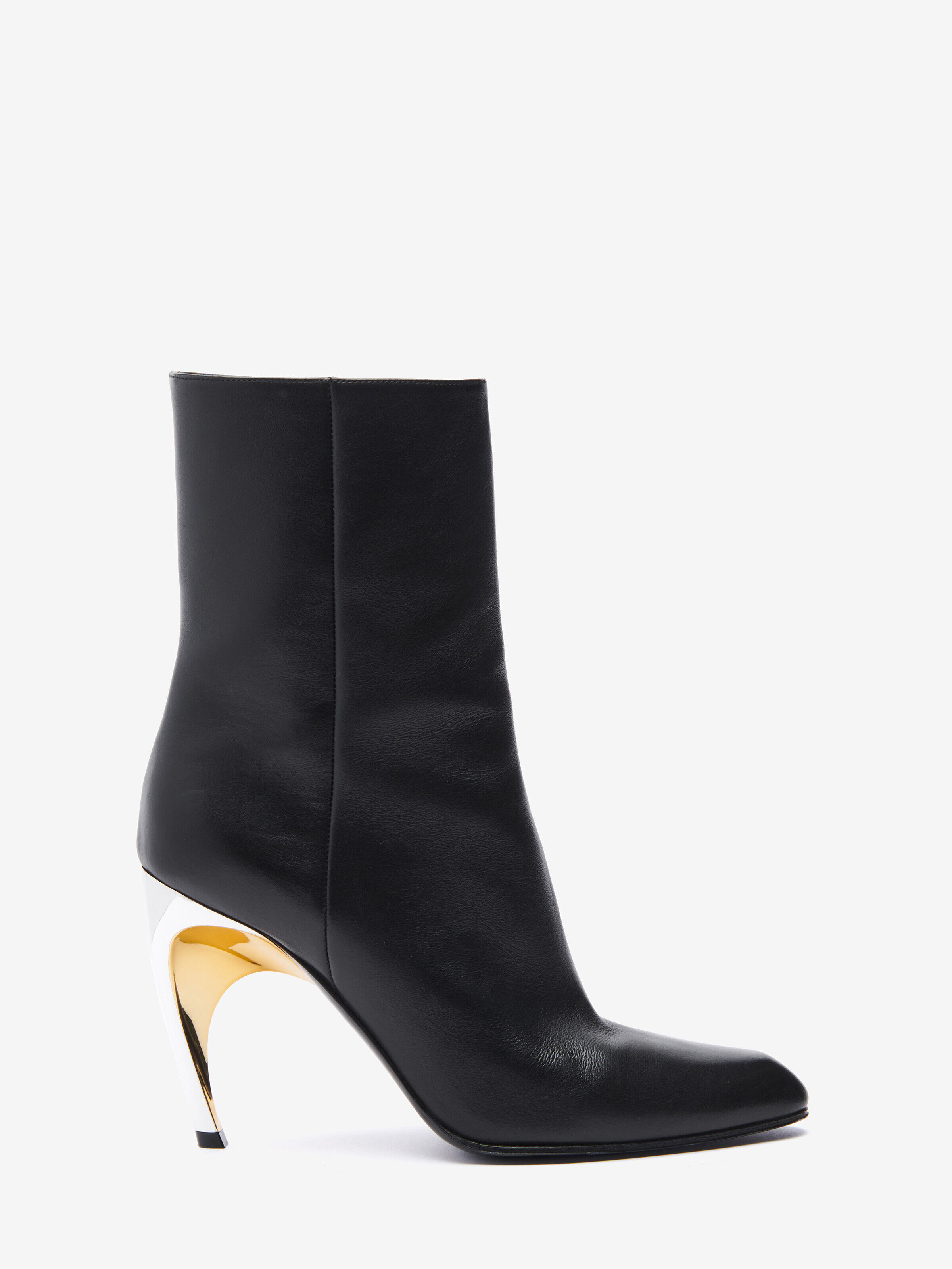Alexander McQueen Women's Black Armadillo Ankle Boot - 41 (Calf Leather)