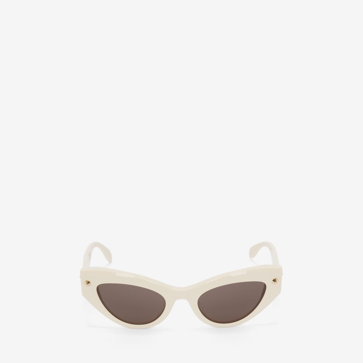 Alexander Mcqueen Spike Studs Cat-eye Sunglasses In Ivory