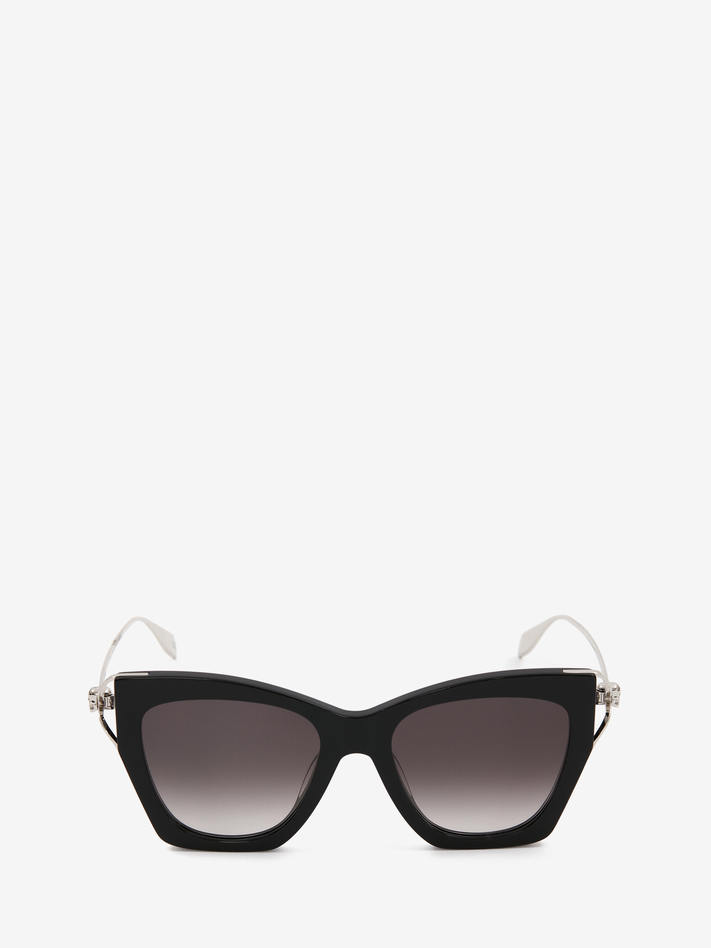 Alexander McQueen Women's Black Skull Hinge soft square sunglasses (Acetate Frame with Metal Temples)