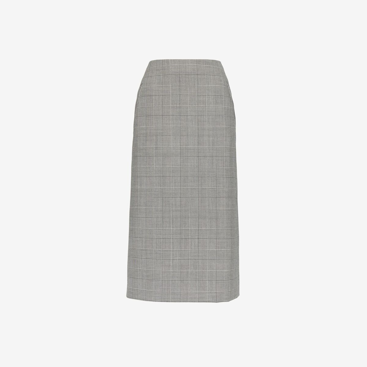 Shop Alexander Mcqueen Prince Of Wales Pencil Skirt In Black/ivory