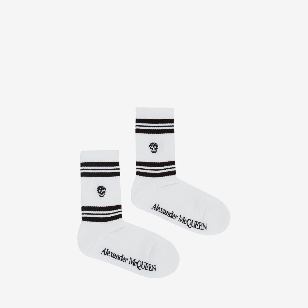 Alexander Mcqueen Skull Sport Socks In White/black