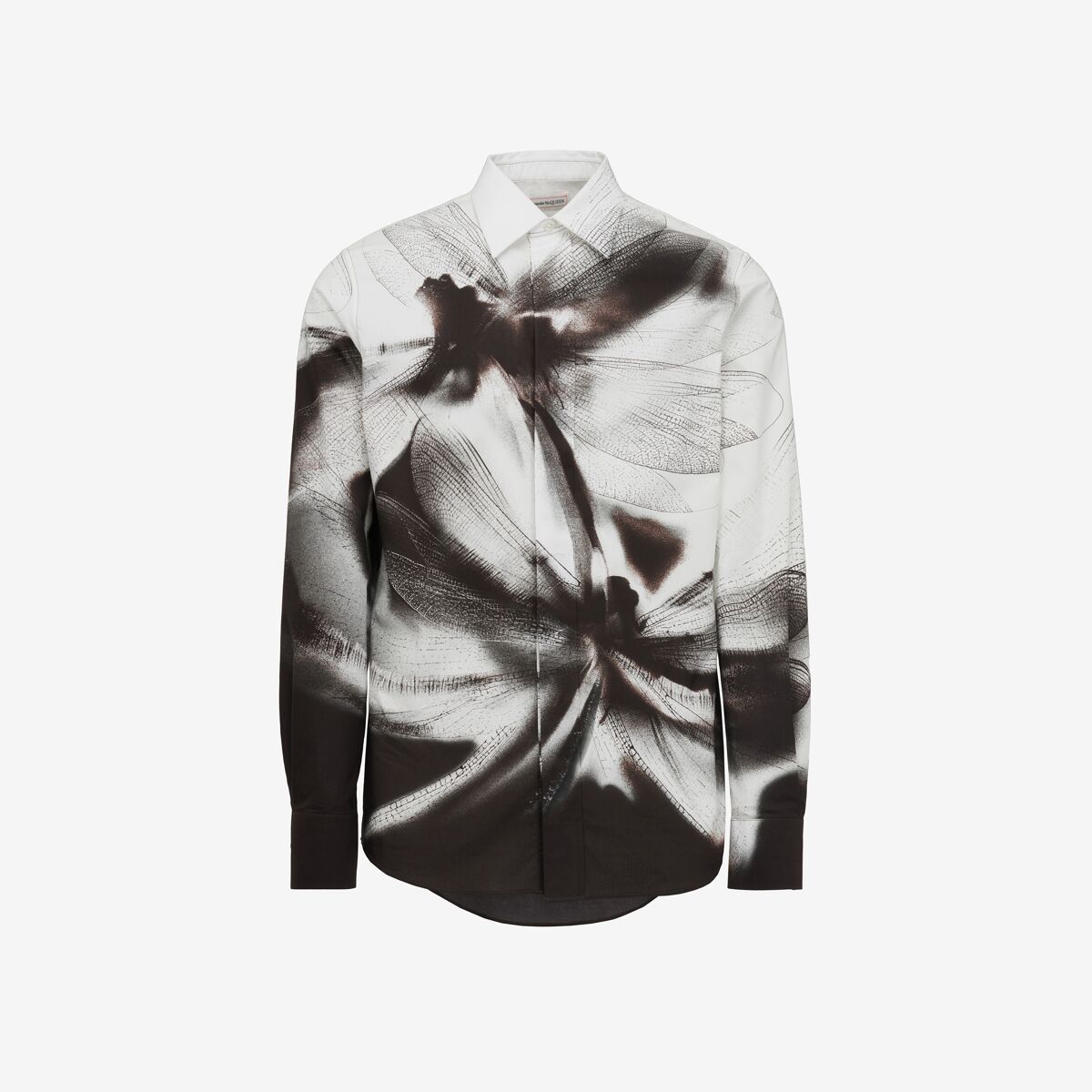 Shop Alexander Mcqueen Dragonfly Shadow Shirt In Black/white