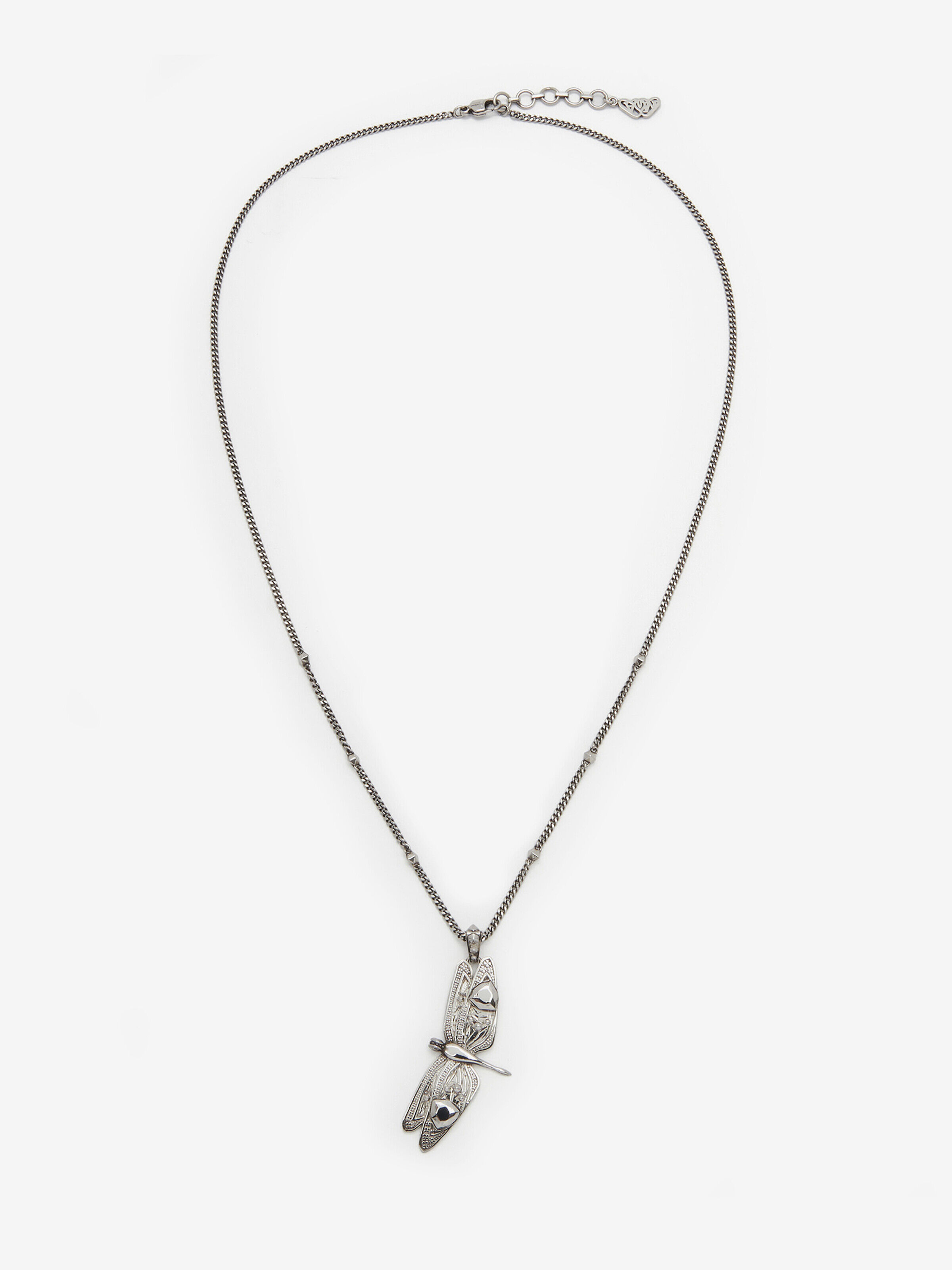 Alexander McQueen Men's Silver Dragonfly Necklace (Brass)