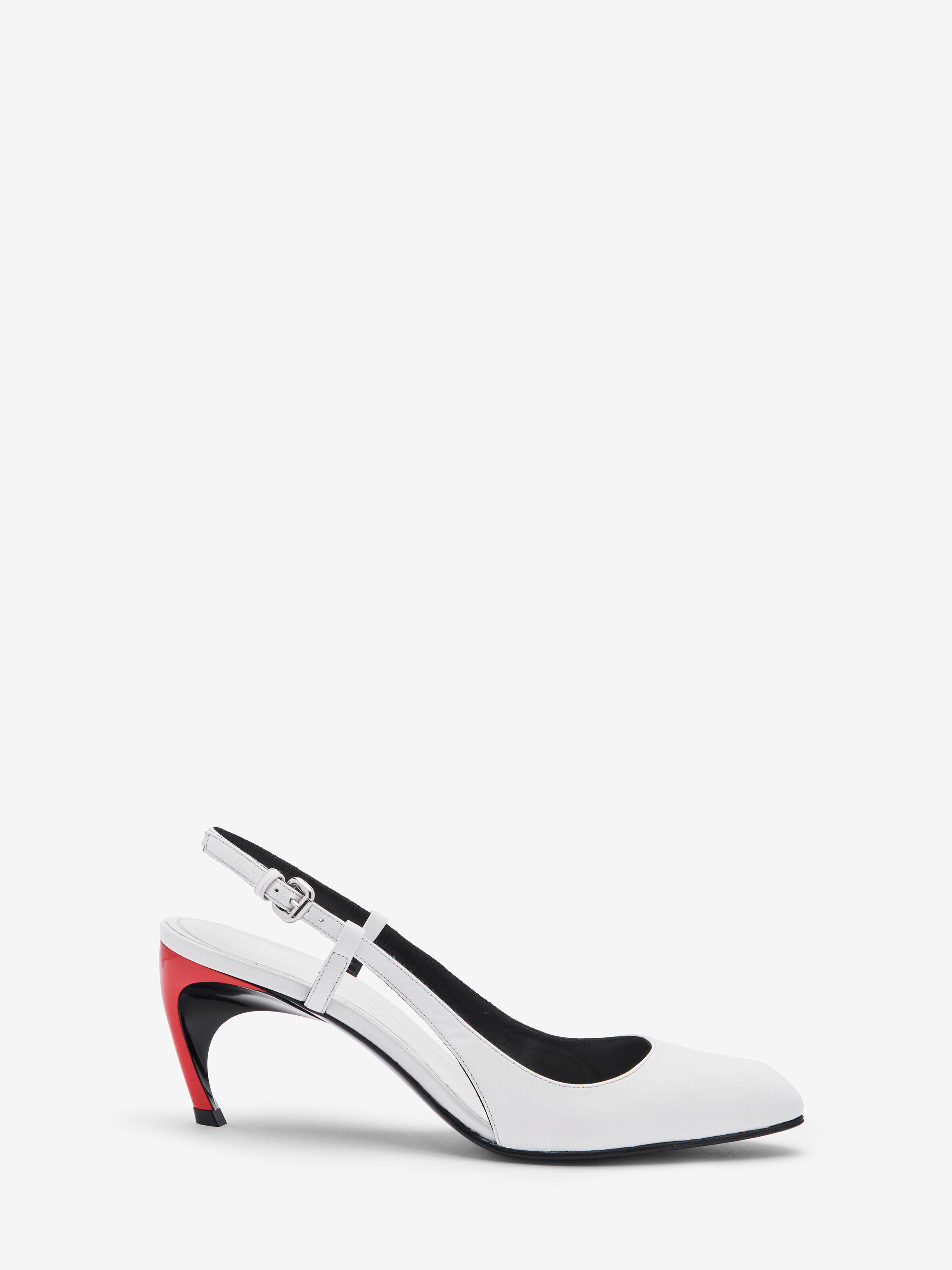 Alexander McQueen Women's White Armadillo Slingback Pump - 35 (Sheepskin)