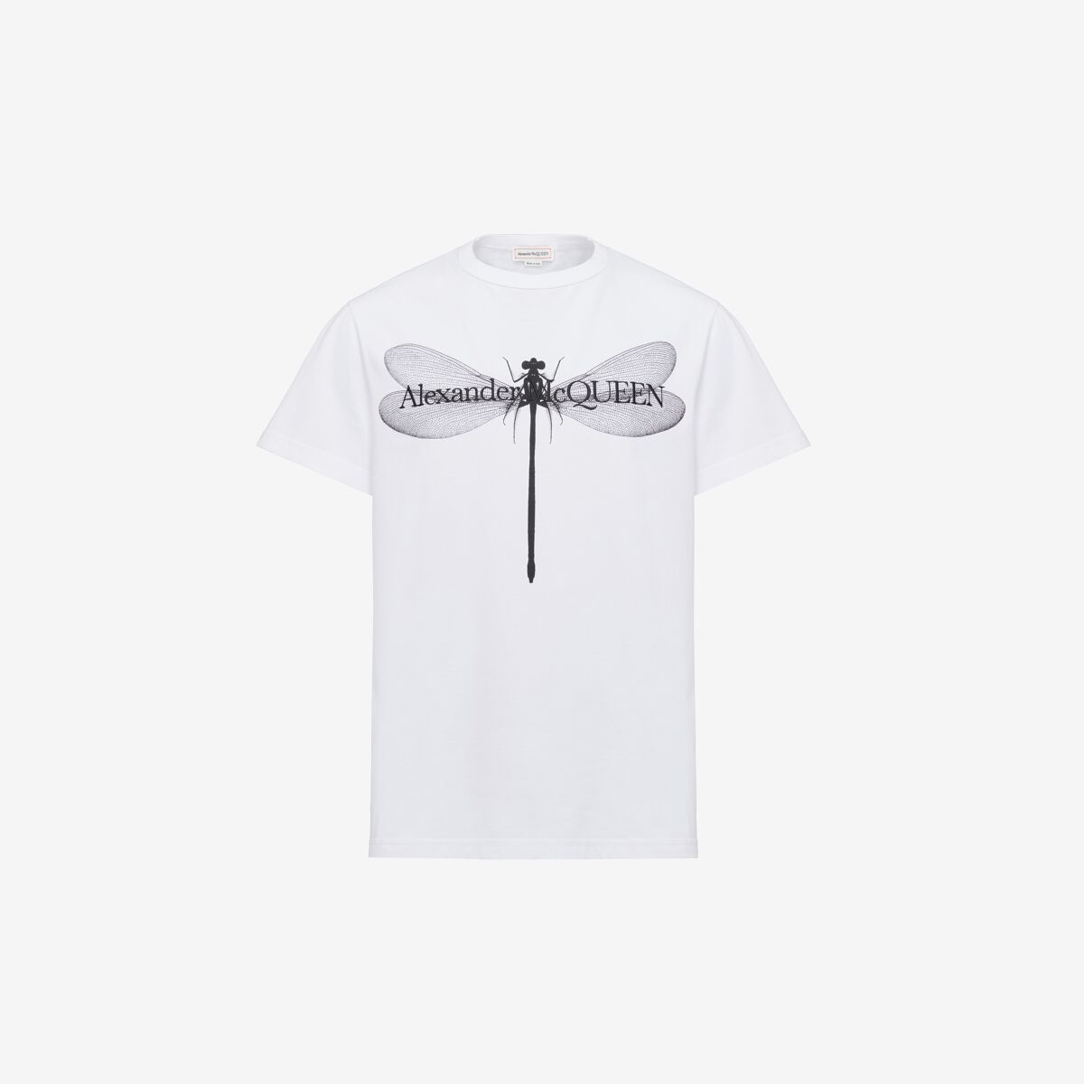 Shop Alexander Mcqueen Dragonfly T-shirt In White/black