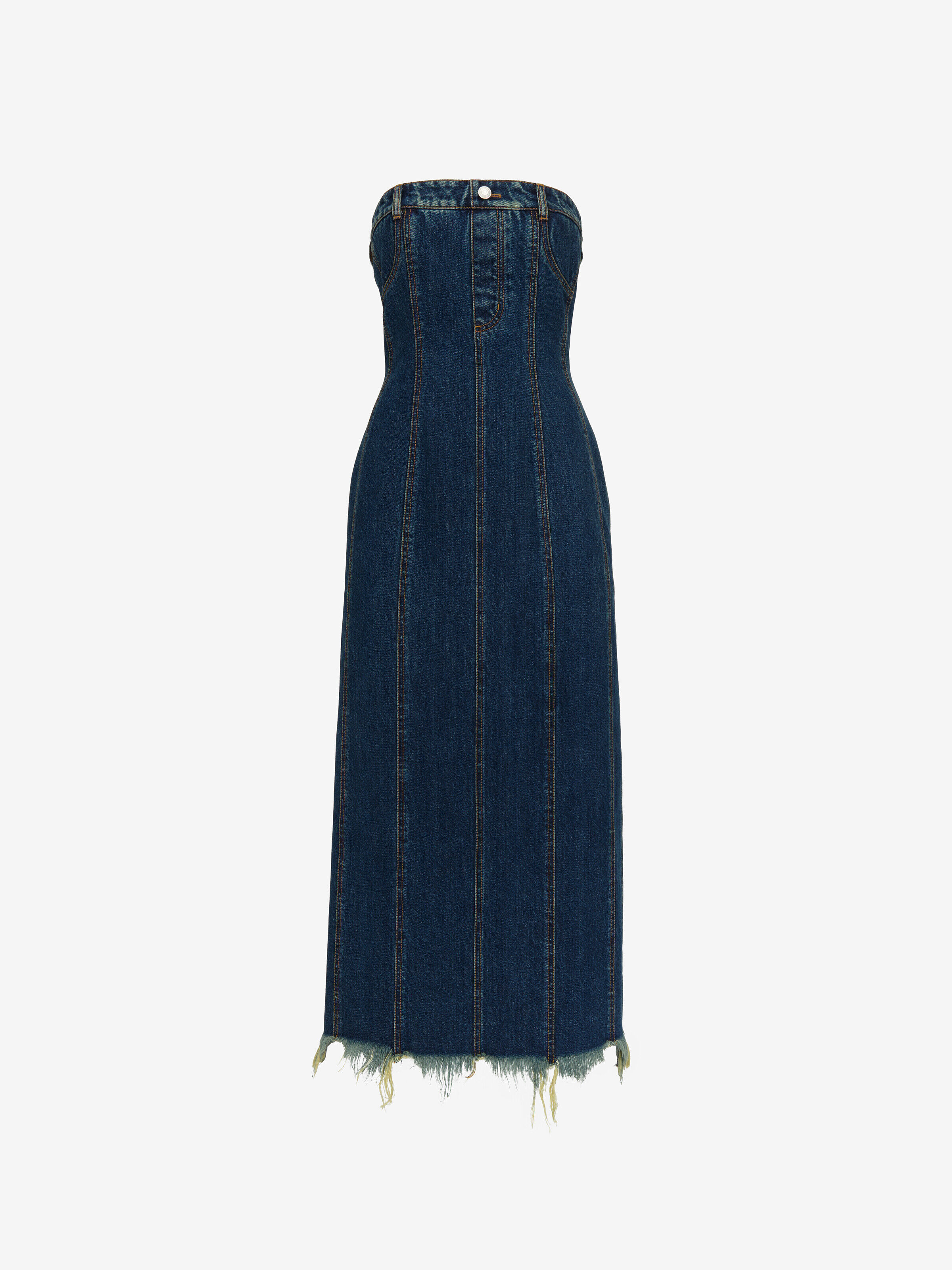 Alexander McQueen Women's Blue Denim Bustier Dress - 6 (Cotton)