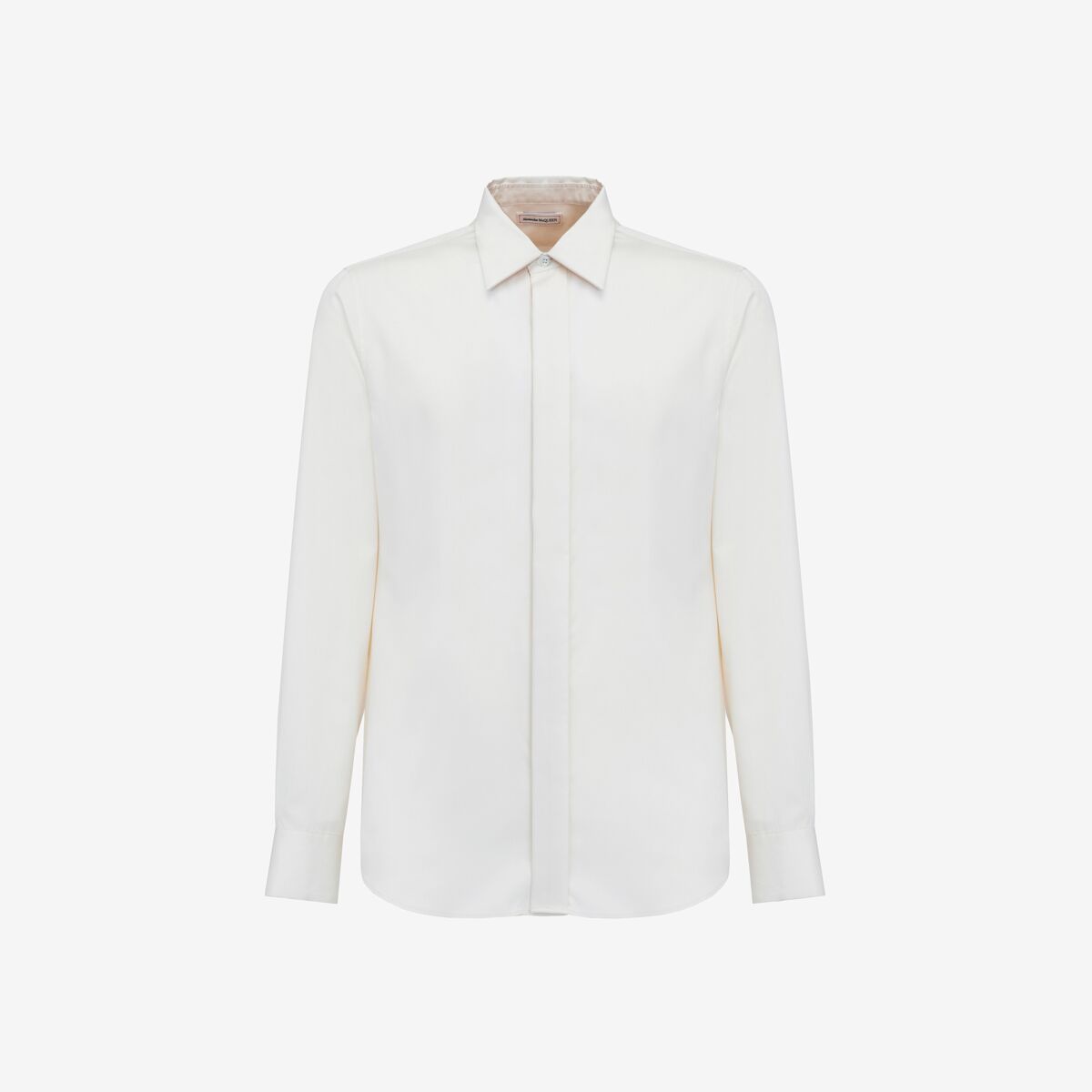 Alexander Mcqueen Concealed Placket Shirt In Ivory