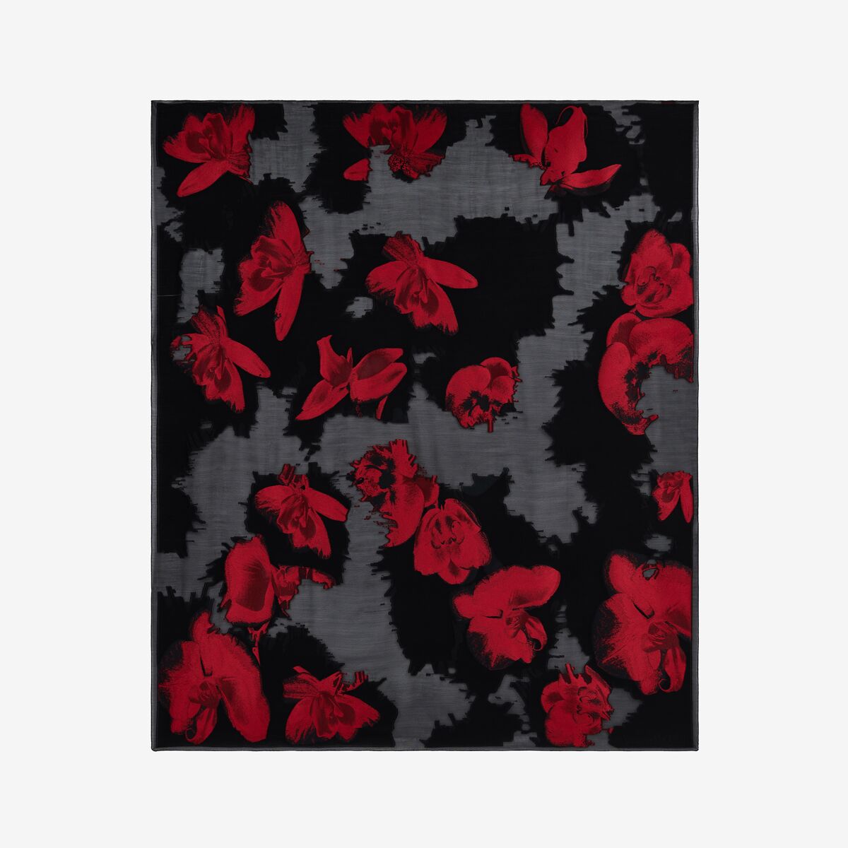Shop Alexander Mcqueen Orchid Shawl In Black/red