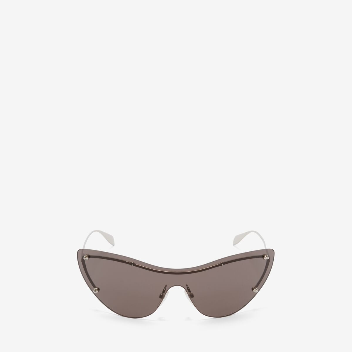 Alexander Mcqueen Spike Studs Cat-eye Mask Sunglasses In Smoke/silver