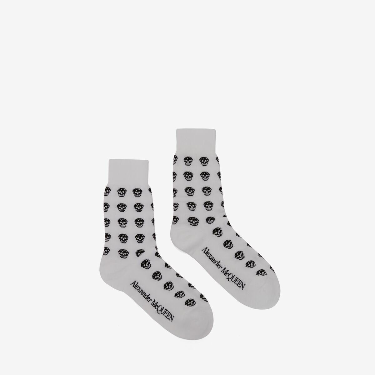 Shop Alexander Mcqueen Short Skull Socks In White/black