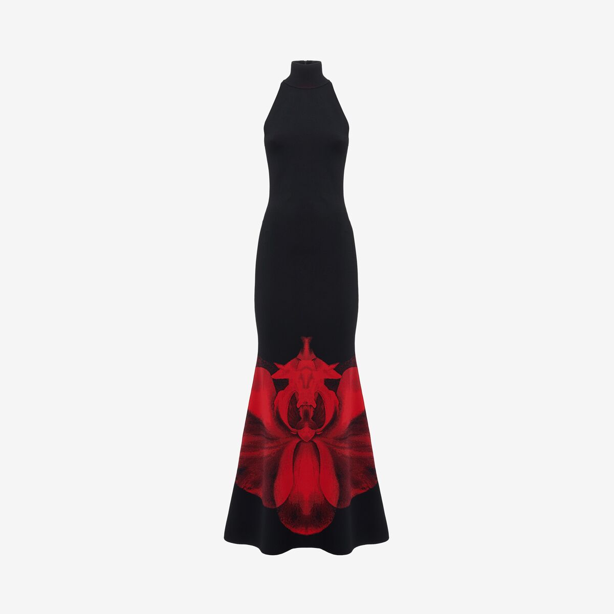Shop Alexander Mcqueen Ethereal Orchid Long Dress In Black/red