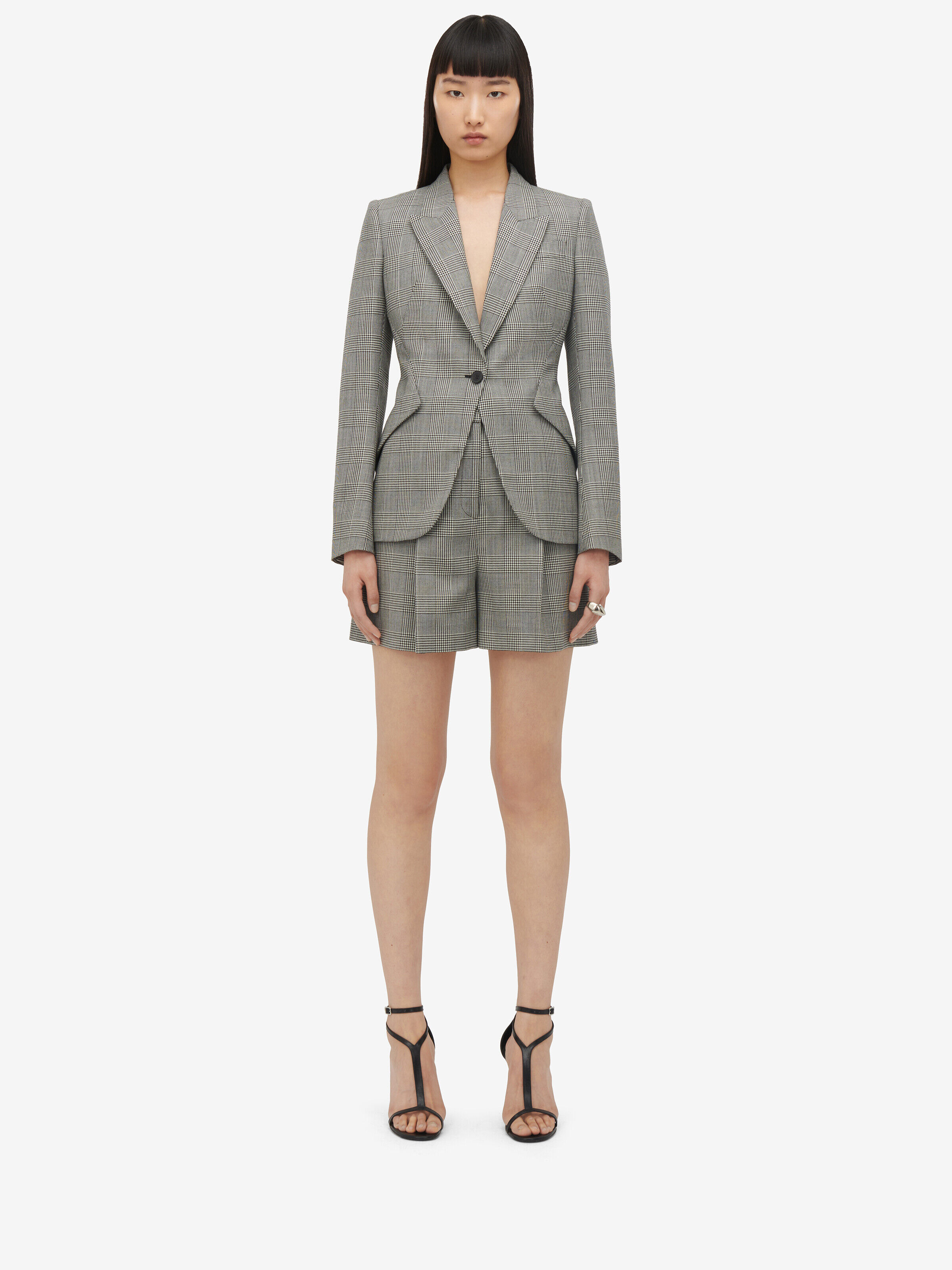 Alexander McQueen Women's Black Prince of Wales Tailored Shorts - 32 (Wool)
