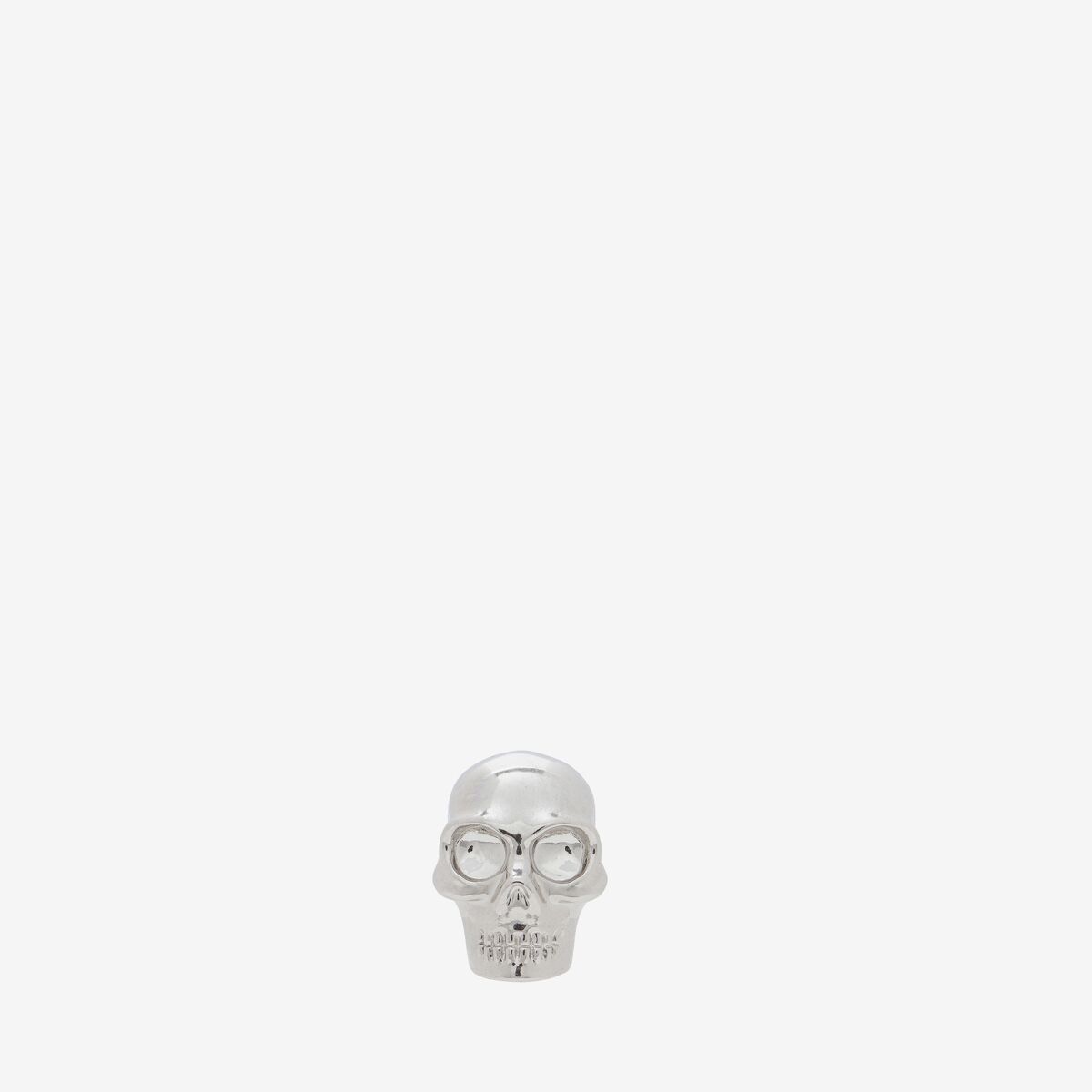 Alexander Mcqueen Skull Stud Earring In Palladium