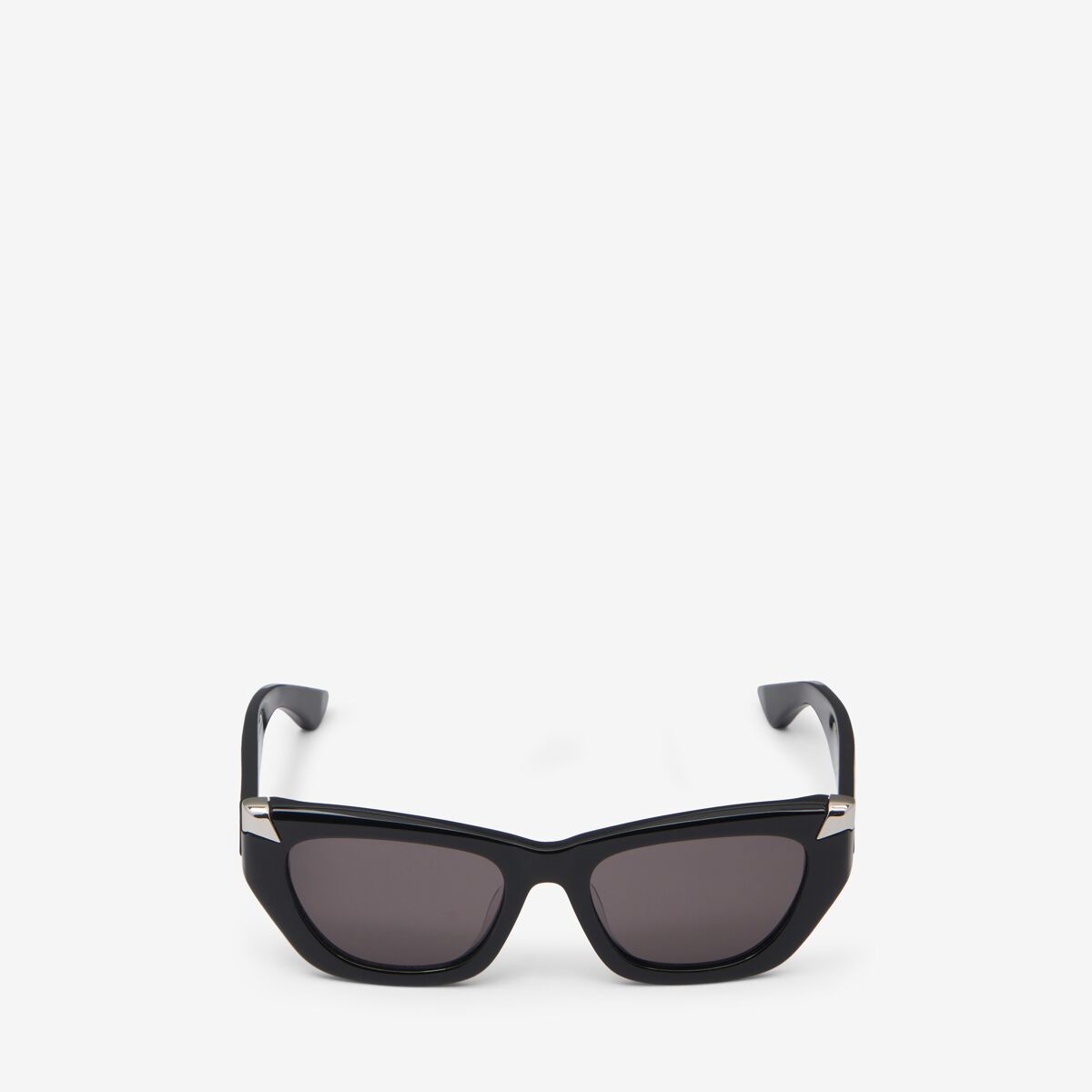Alexander Mcqueen Punk Rivet Geometric Sunglasses In Black/smoke