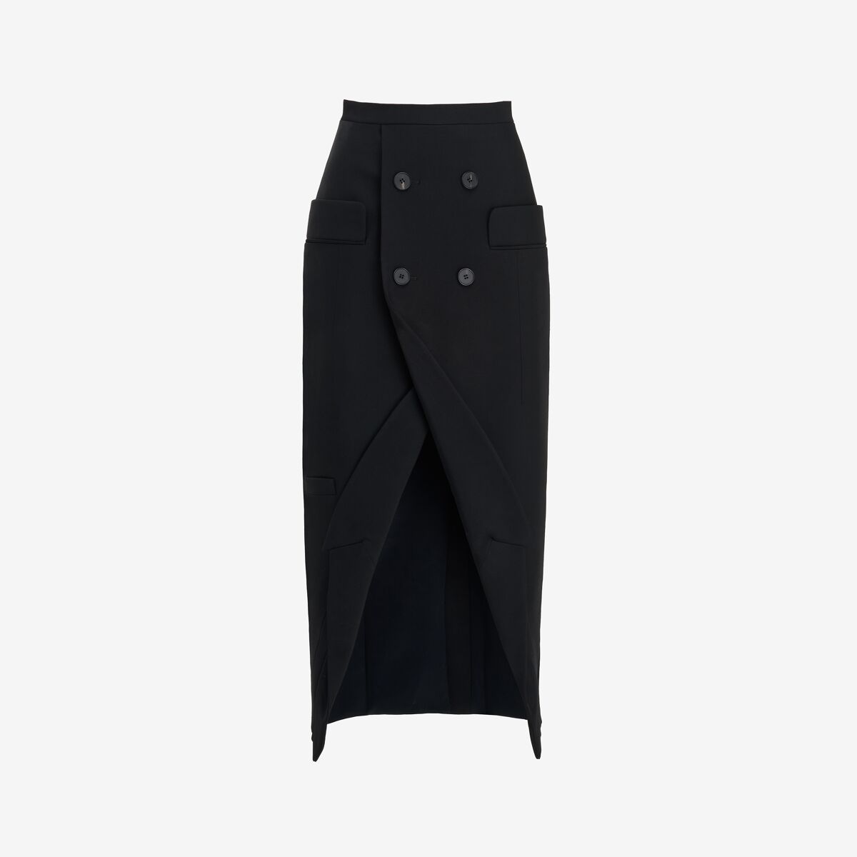 Shop Alexander Mcqueen Upside-down Slashed Skirt In Black