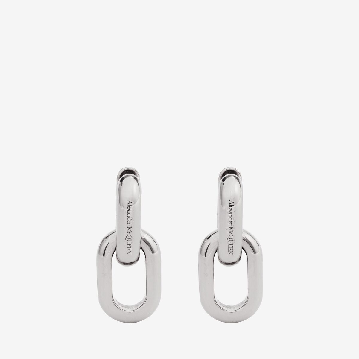 Shop Alexander Mcqueen Peak Chain Earrings In Silver