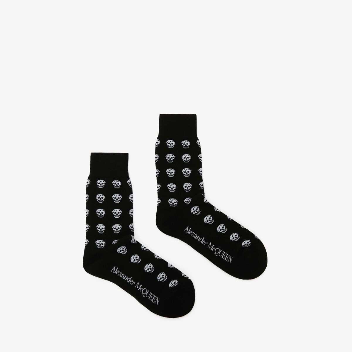 Alexander Mcqueen Short Skull Socks In Black