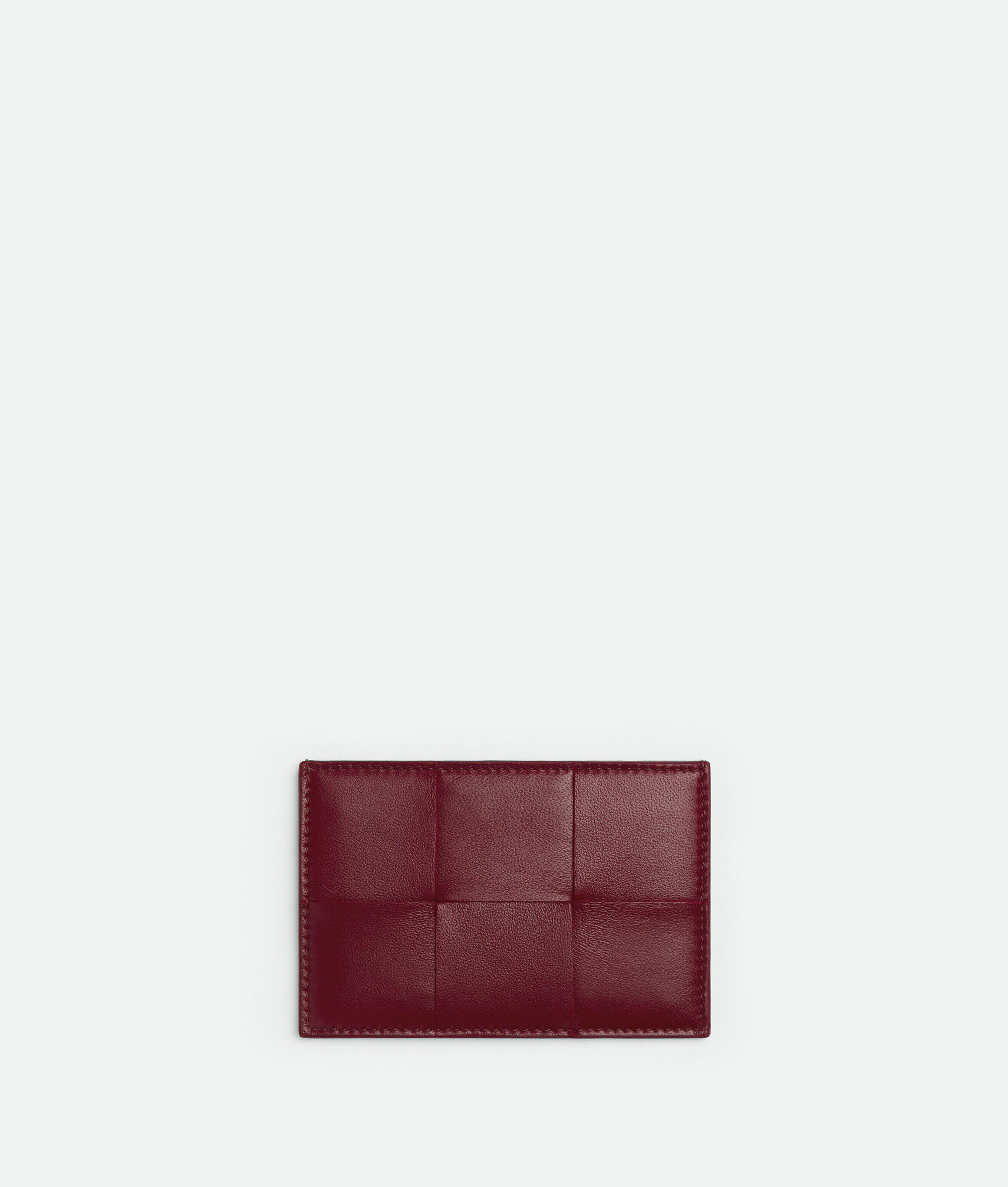 Shop Bottega Veneta Cassette Credit Card Case In Bordeaux