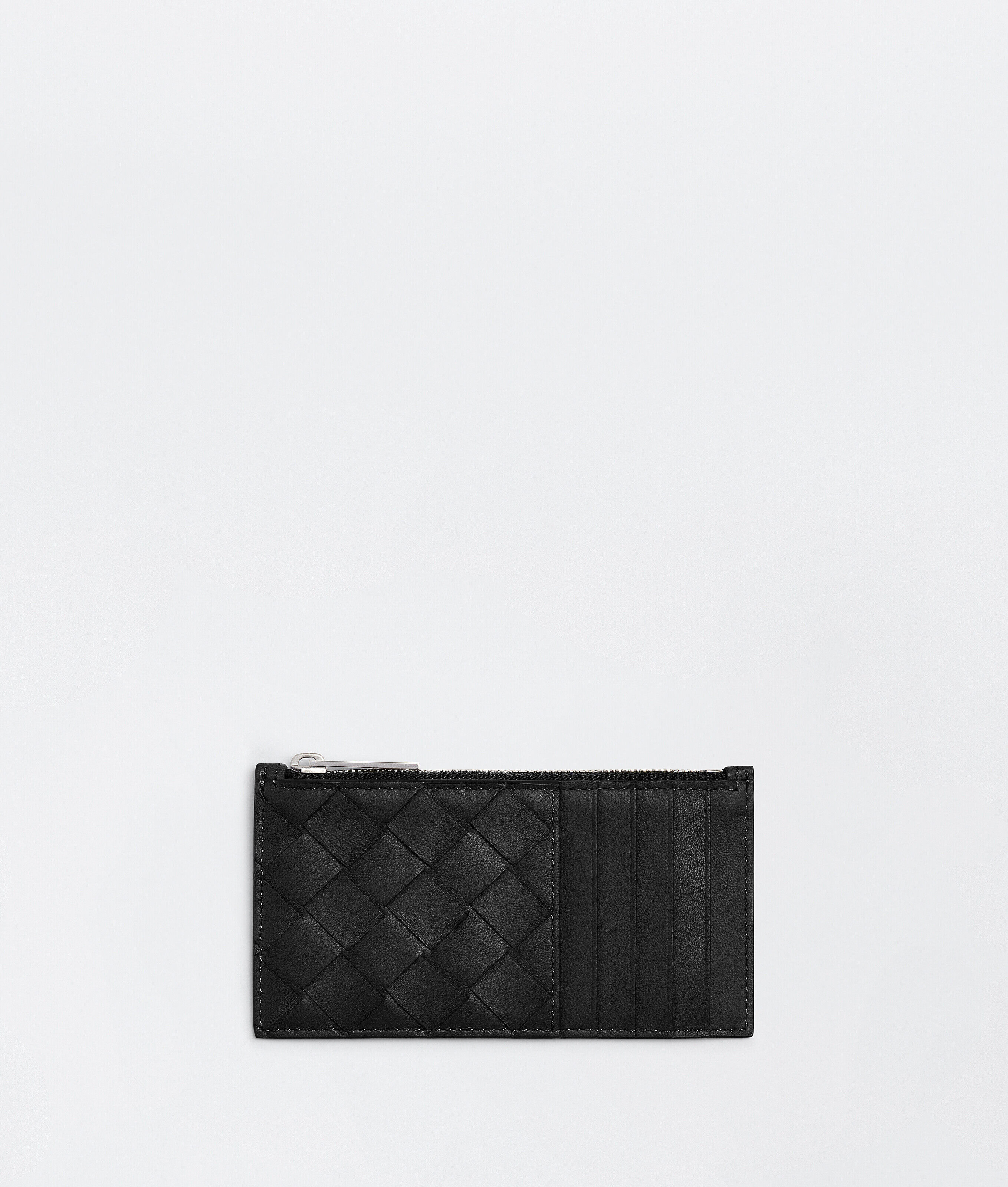 Shop Bottega Veneta Zipped Card Case In Black