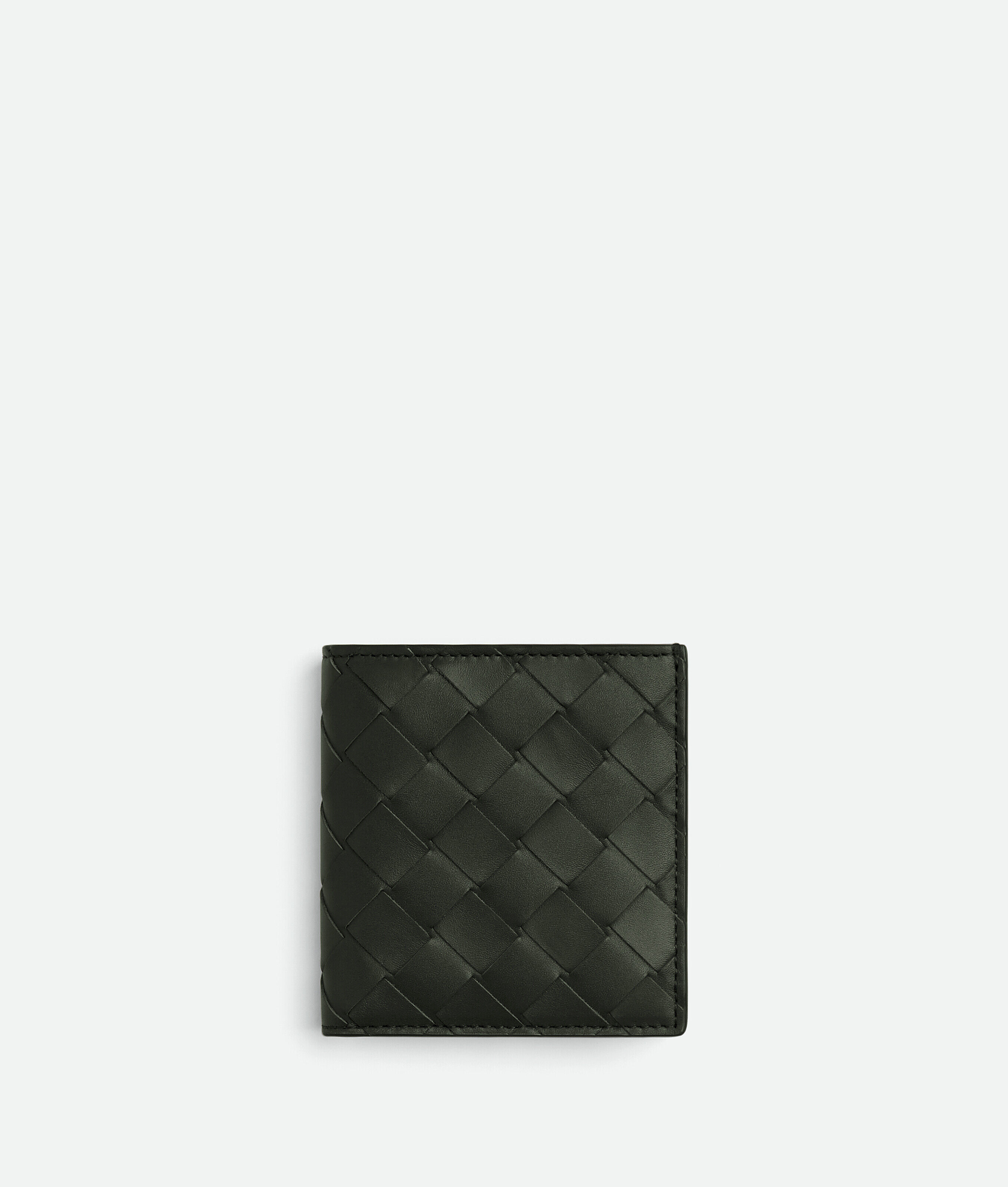 Shop Bottega Veneta Intrecciato Slim Bi-fold Wallet In Dark Green