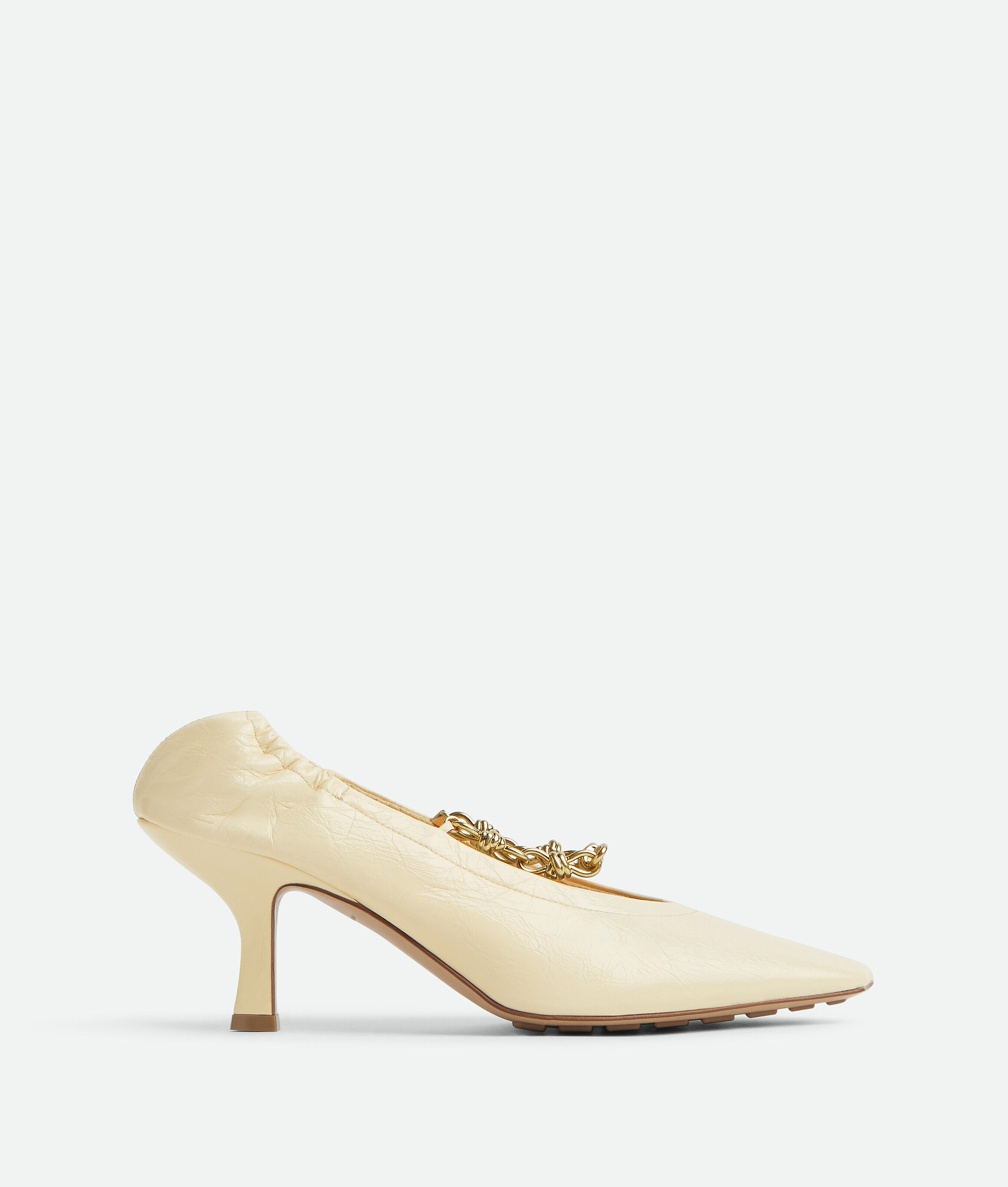 Shop Bottega Veneta Sharp Chain Pumps In Sea Salt